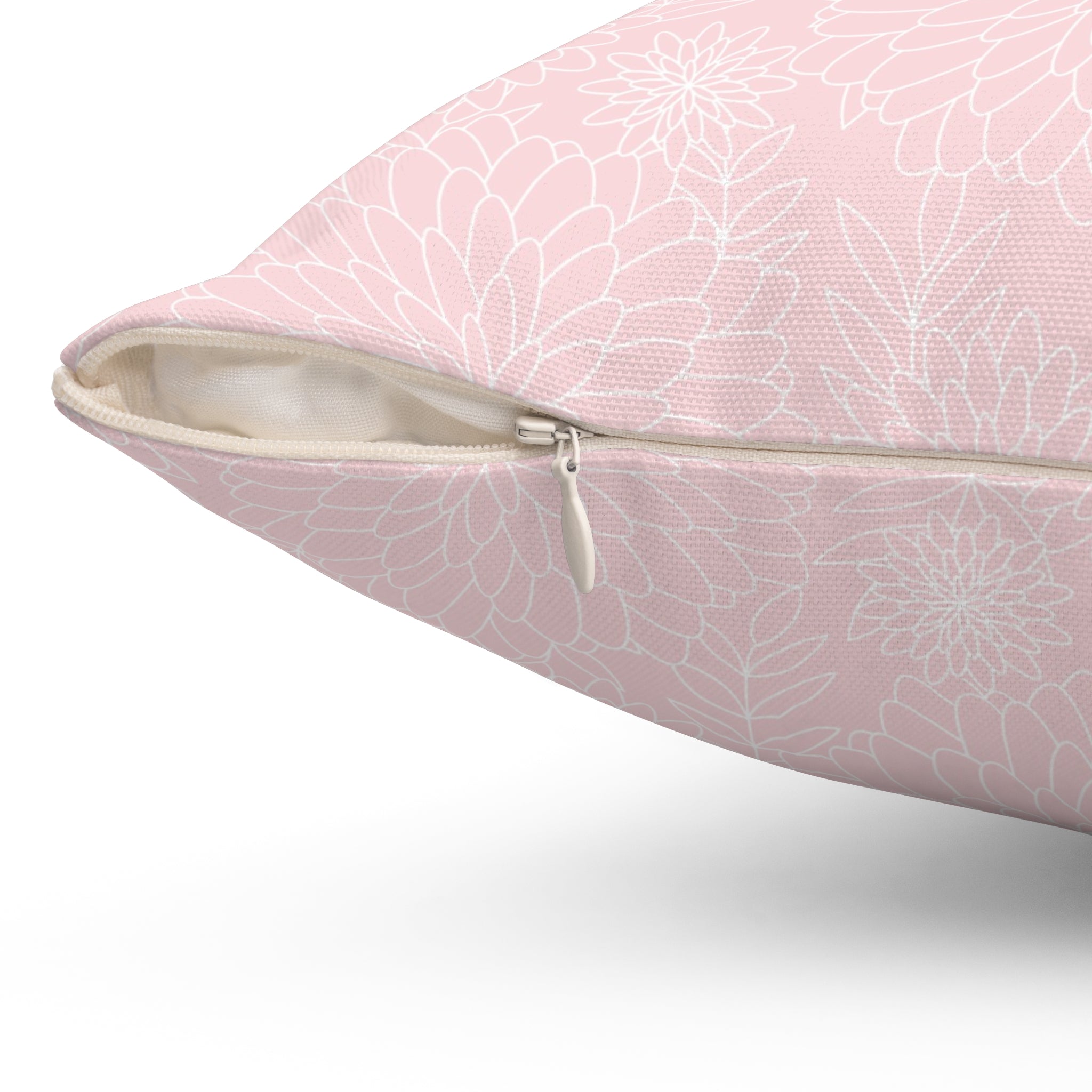 Valentine Pink Flower/Spun Polyester Square Pillow - Enet Images