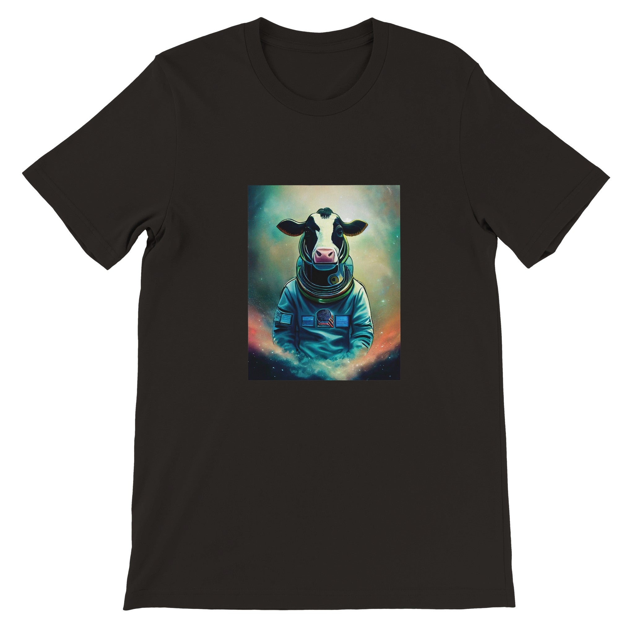 Budget Unisex Crewneck T-shirt/Cow-Astronaut - Enet Images