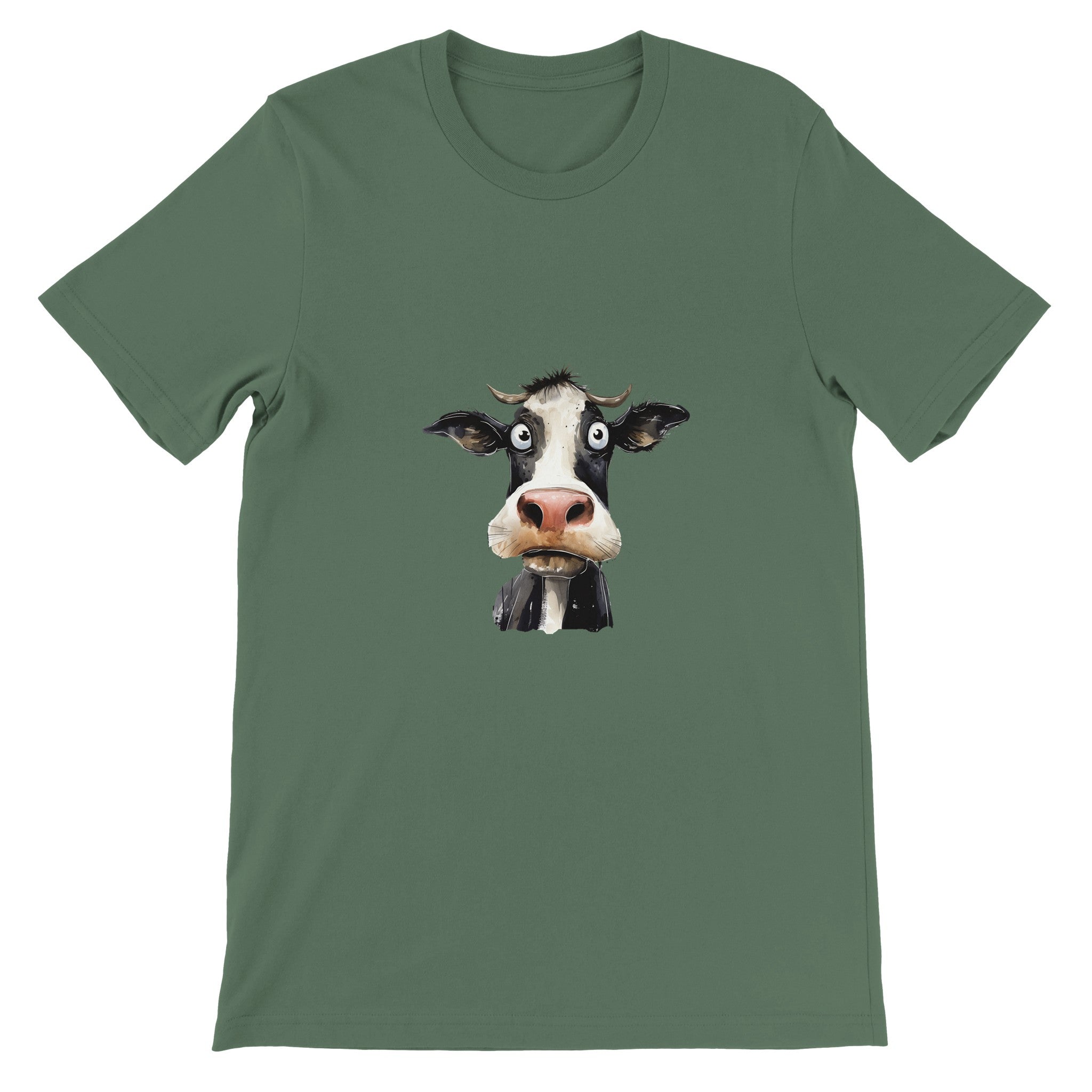 Budget Unisex Crewneck T-shirt/Cow-Face - Enet Images