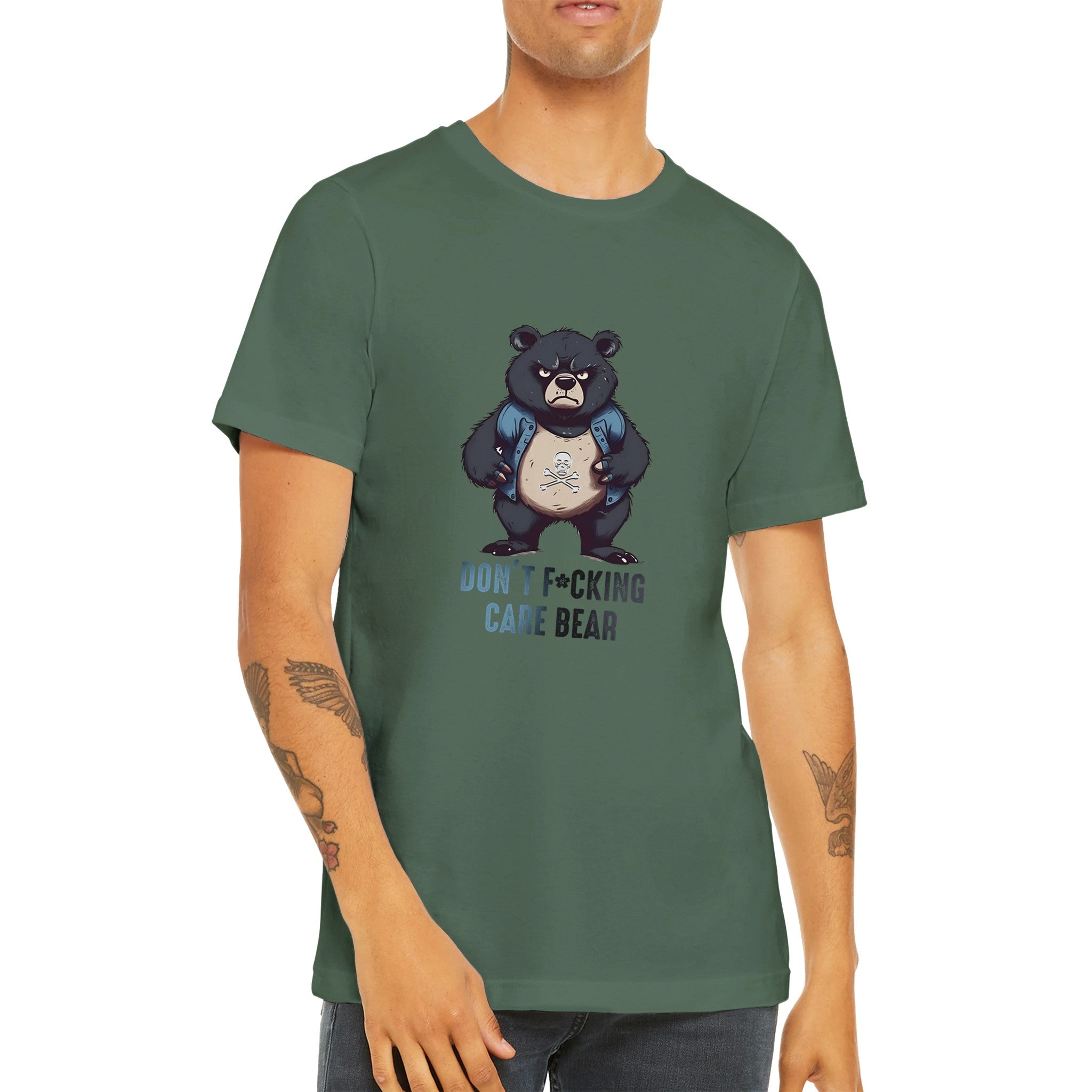 Budget Unisex Crewneck T-shirt/Don't-F@king-Care-Bear - Enet Images