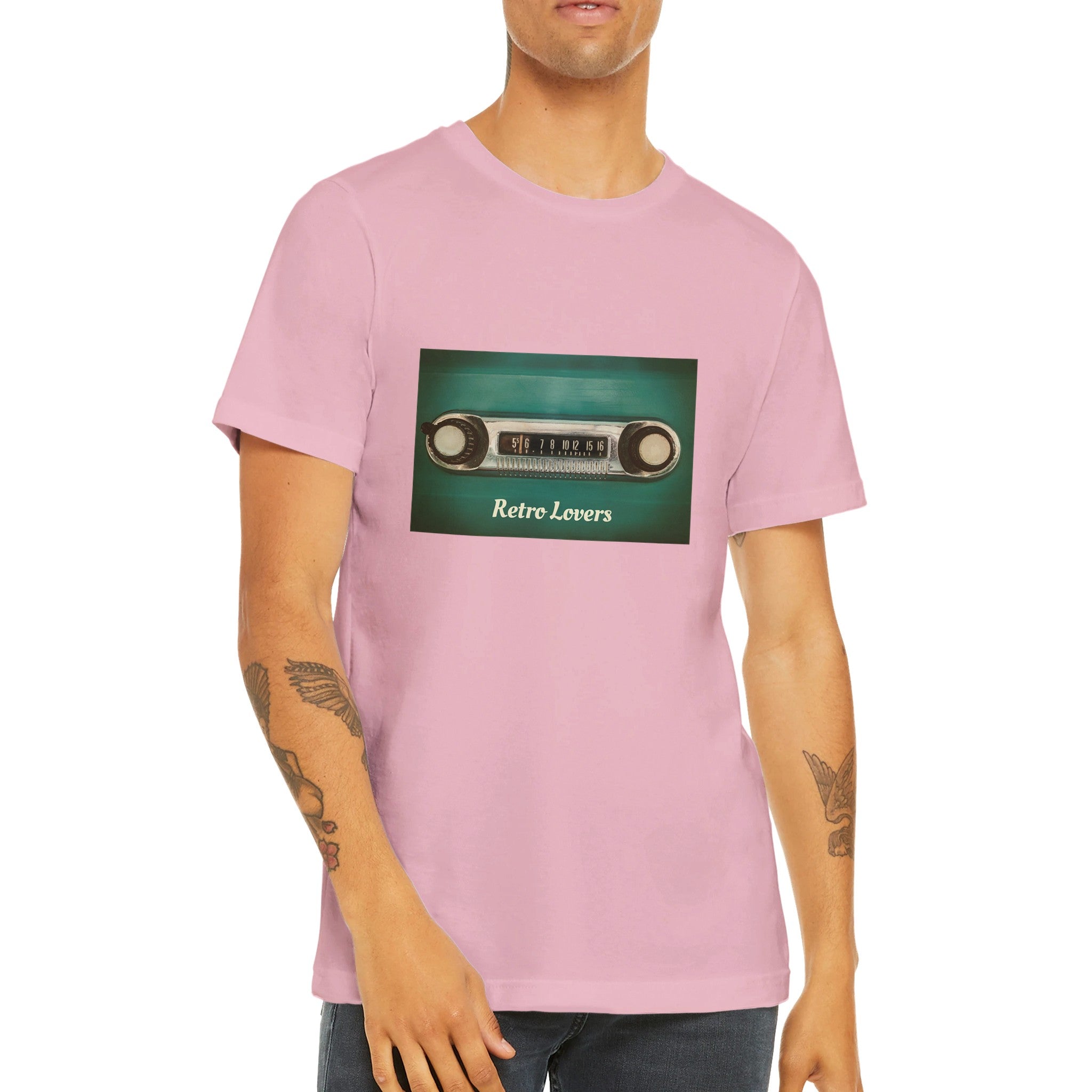 Budget Unisex Crewneck T-shirt/Retro-Lovers-Radio - Enet Images
