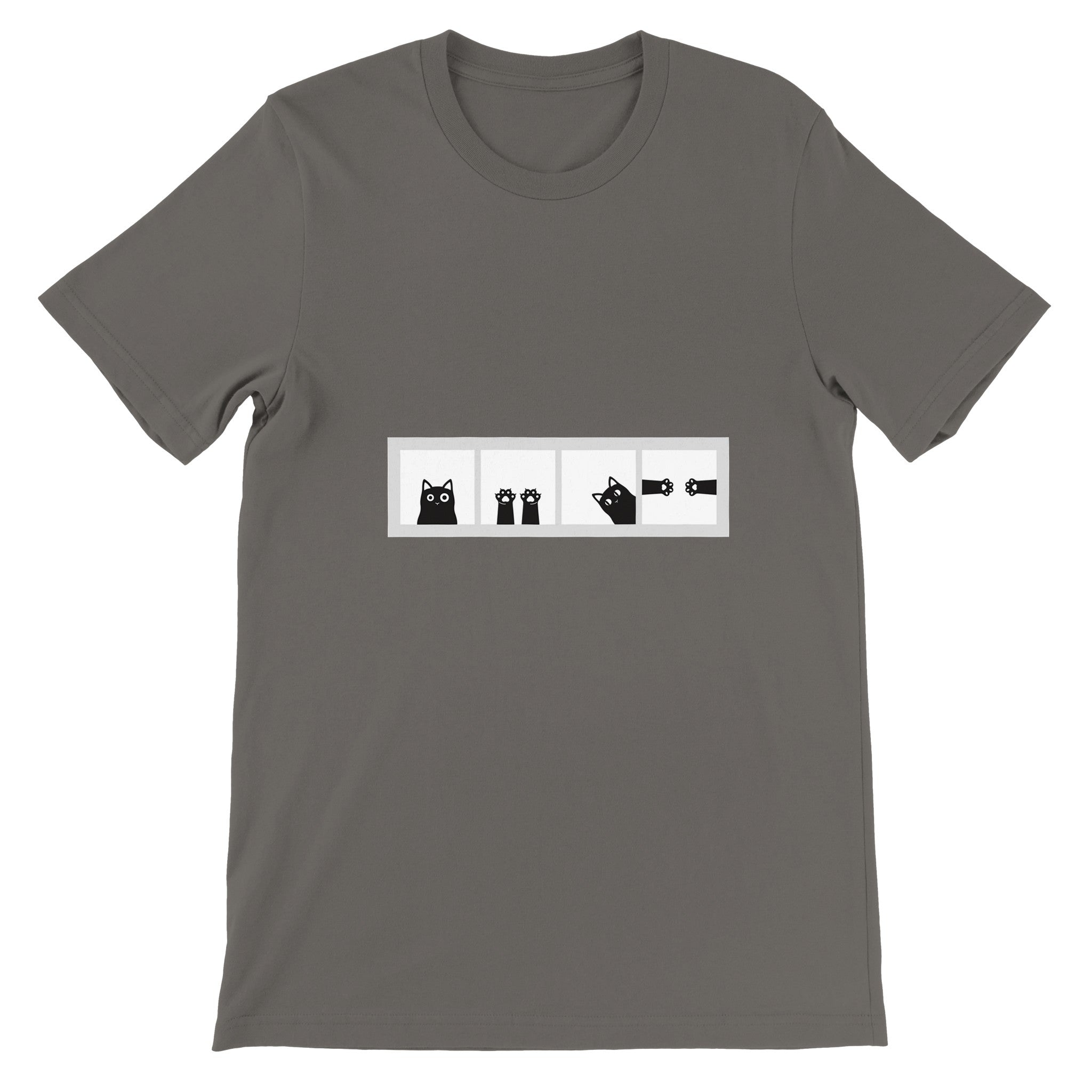 Budget Unisex Crewneck T-shirt/Cat-Paws-Windows - Enet Images