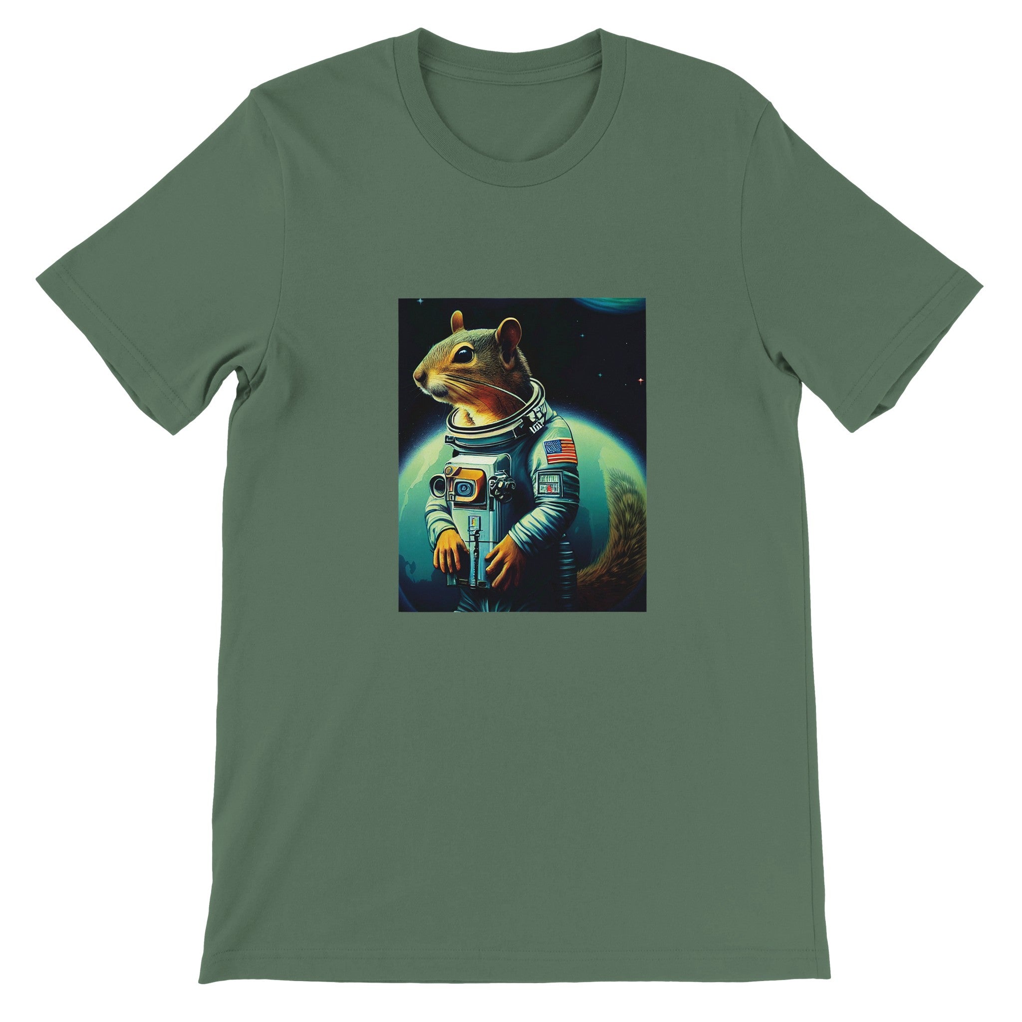 Budget Unisex Crewneck T-shirt/Squirrel-Astronaut - Enet Images