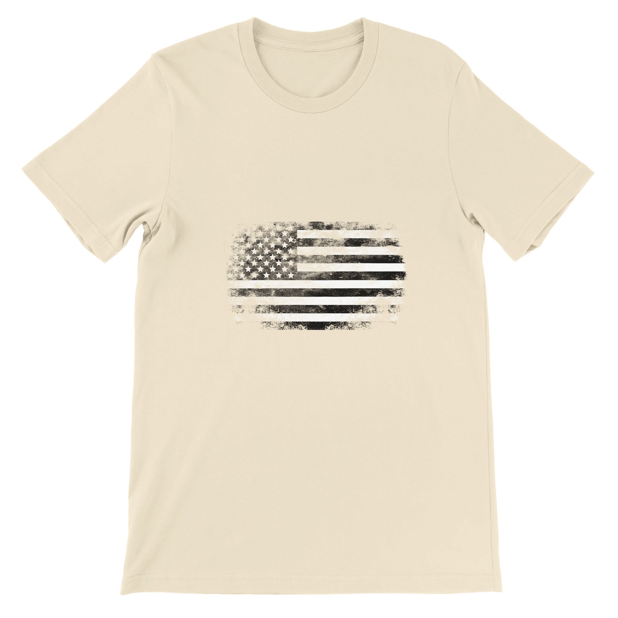 Budget Unisex Crewneck T-shirt/Vintage-American-Flag - Enet Images
