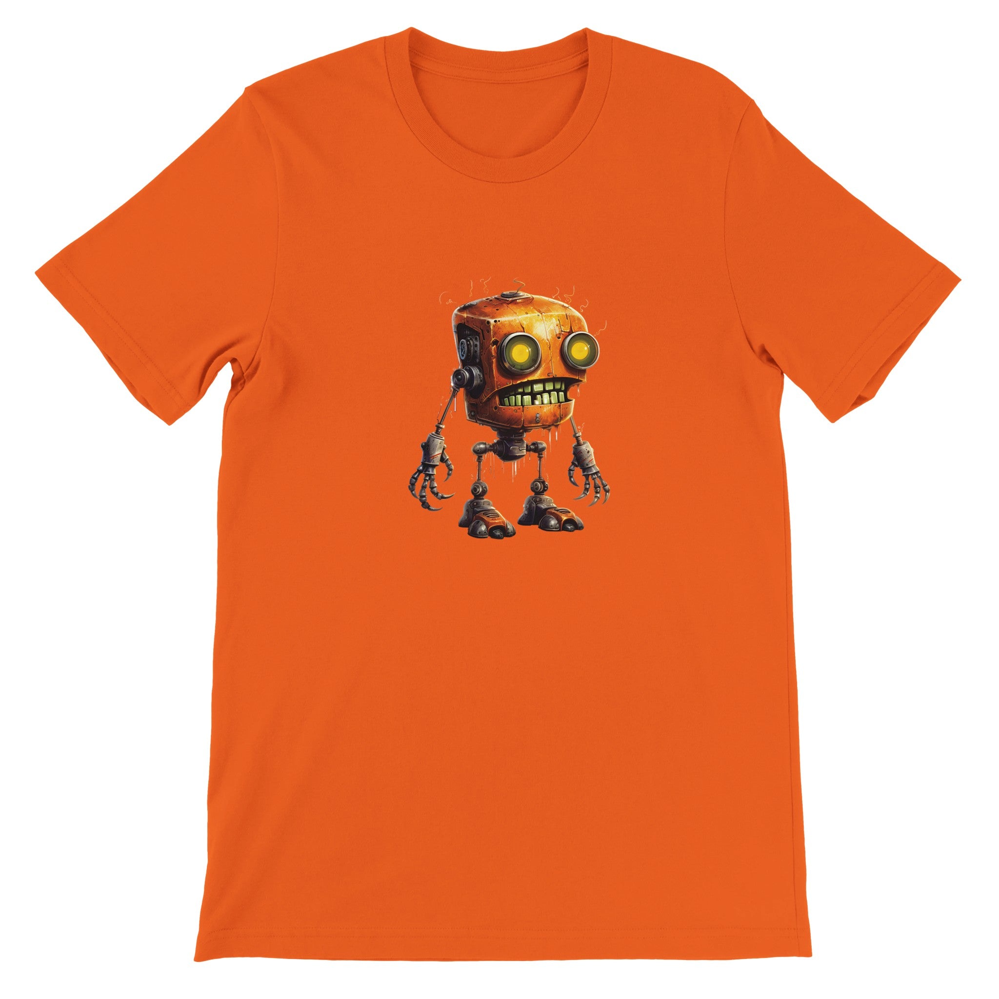 Budget Unisex Crewneck T-shirt/Creepy-Robot-Halloween - Enet Images