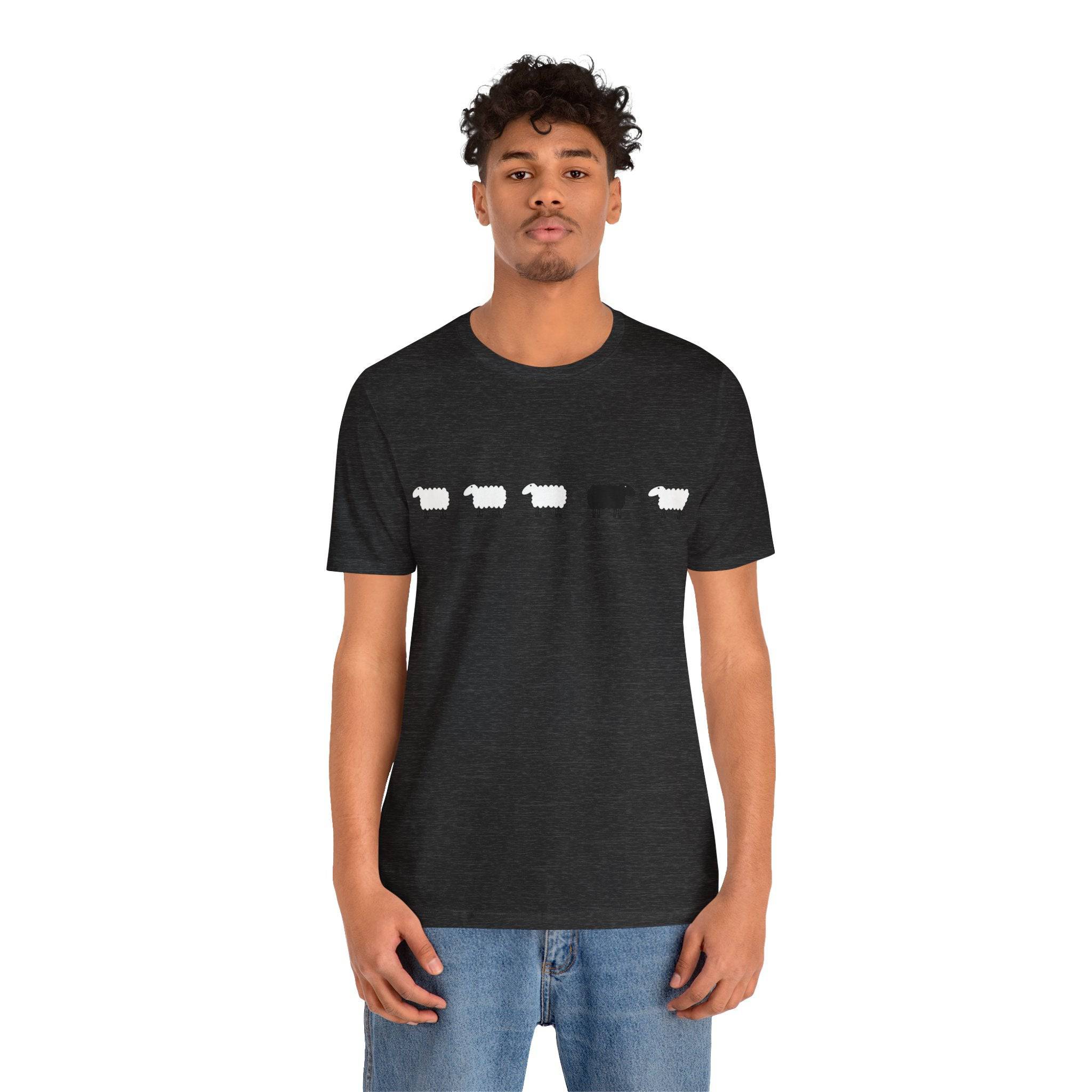 Budget Unisex Crewneck T-shirt/Sheep-Black-Sheep - Enet Images