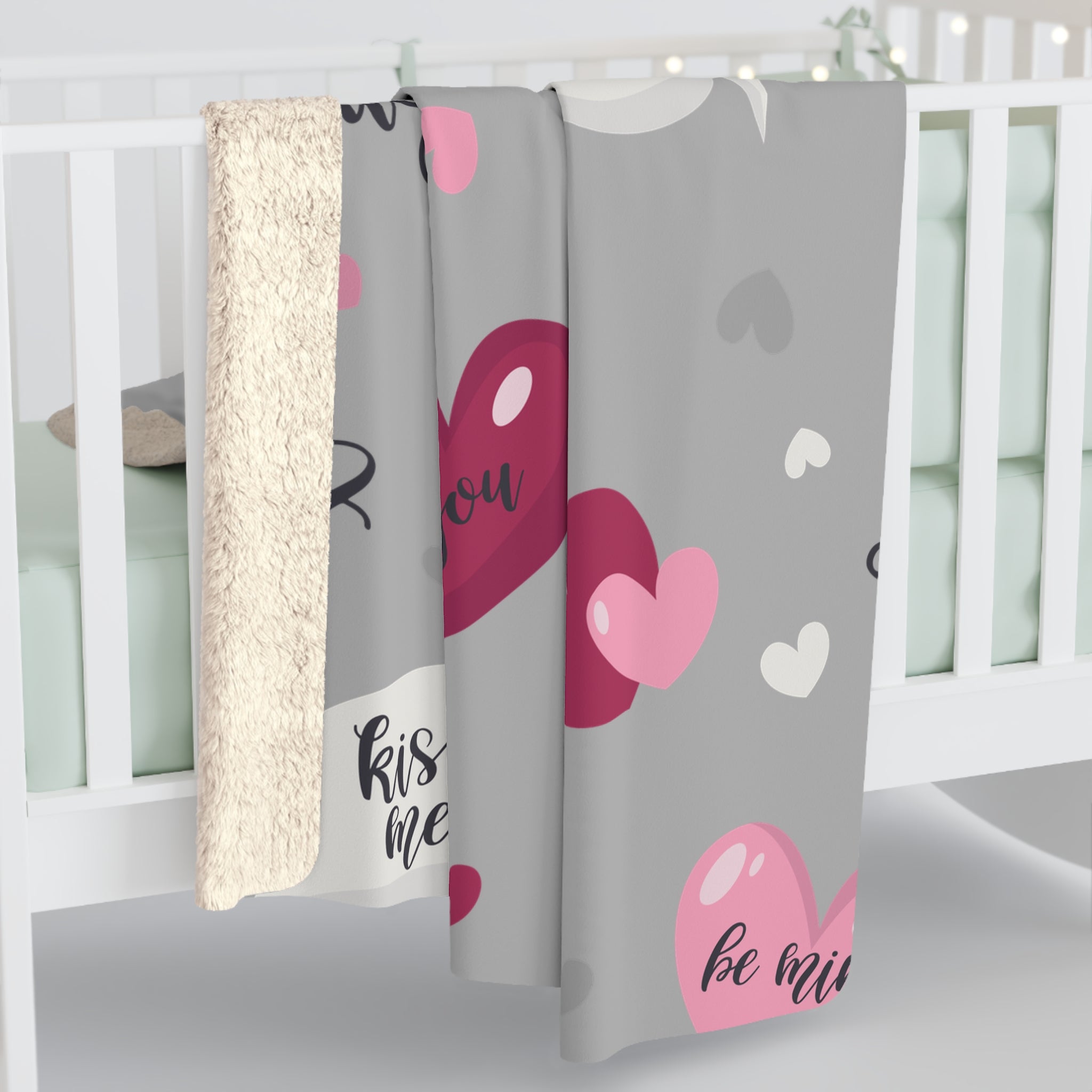 Be My Valentine/Sherpa Fleece Blanket - Enet Images