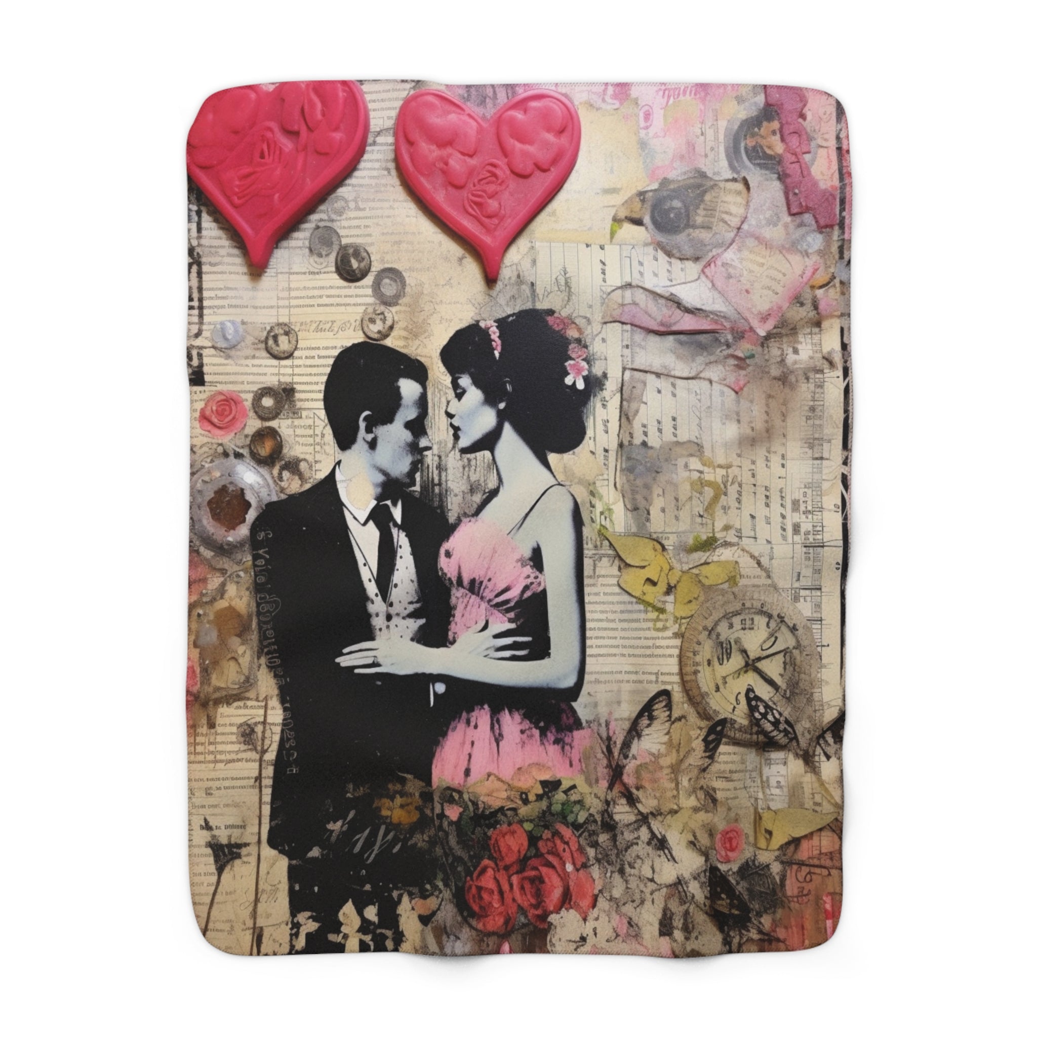 Valentine Romantic Couple/Sherpa Fleece Blanket - Enet Images