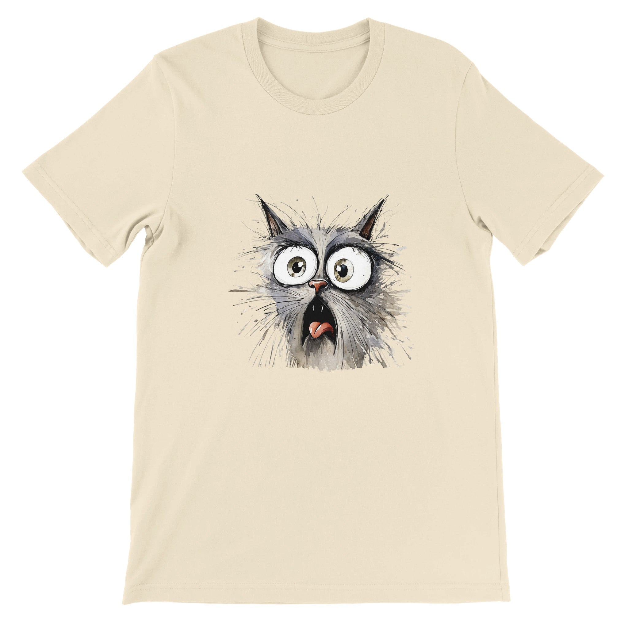 Budget Unisex Crewneck T-shirt/Cat-What-Face - Enet Images