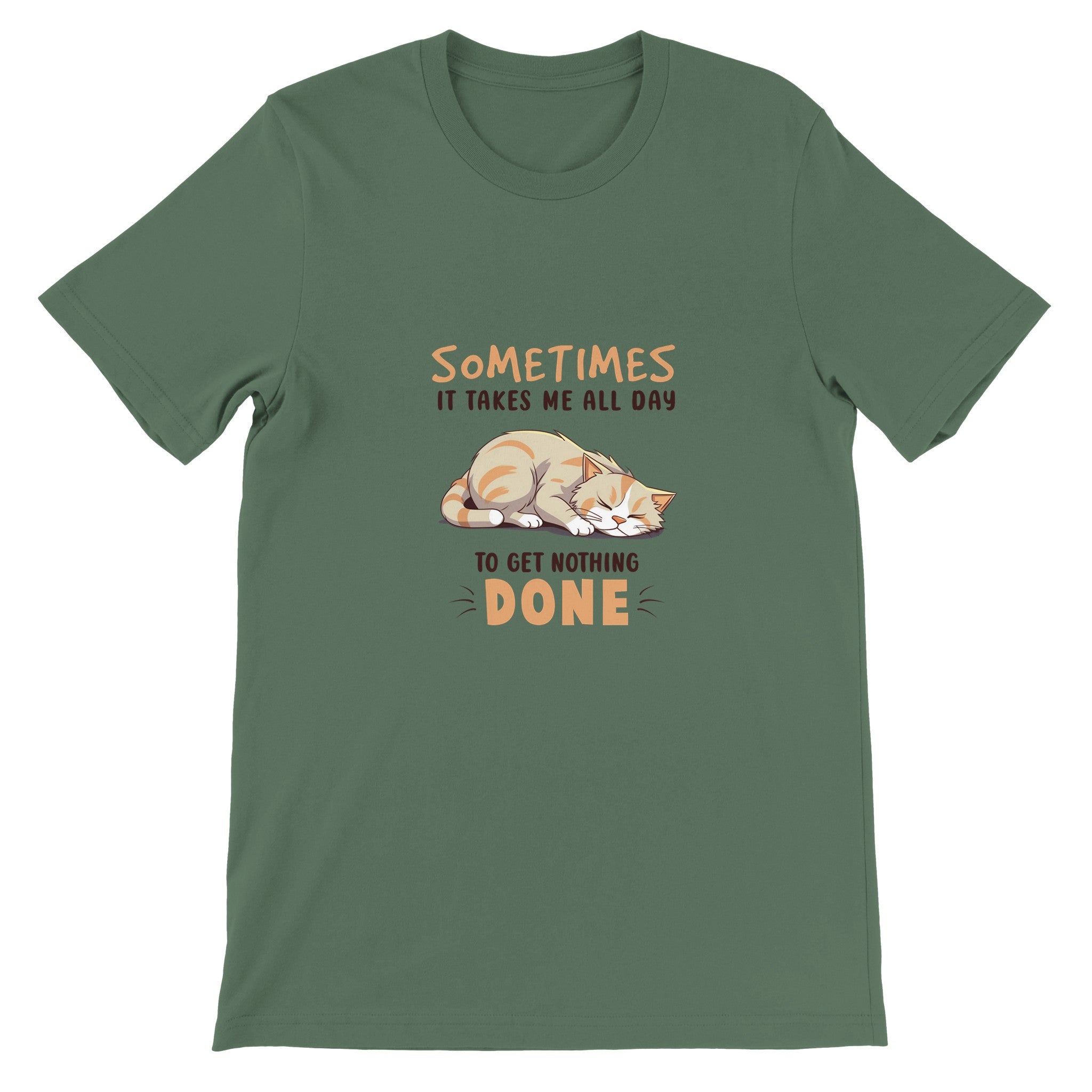 Budget Unisex Crewneck T-shirt/It-Takes-All-Day-To-Get-Nothing-Done - Enet Images