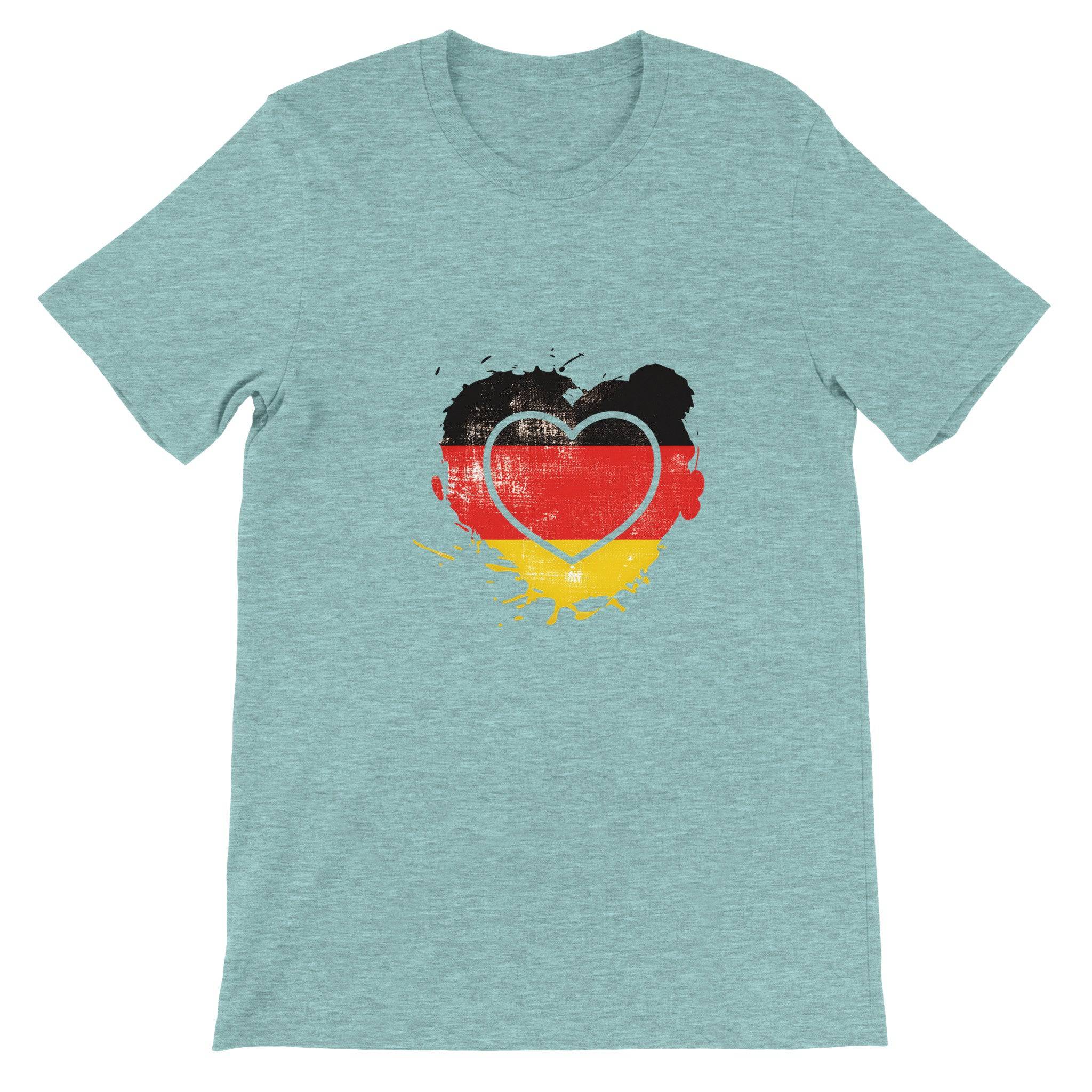 Budget Unisex Crewneck T-shirt/Heart-Vintage-Flag-Germany - Enet Images