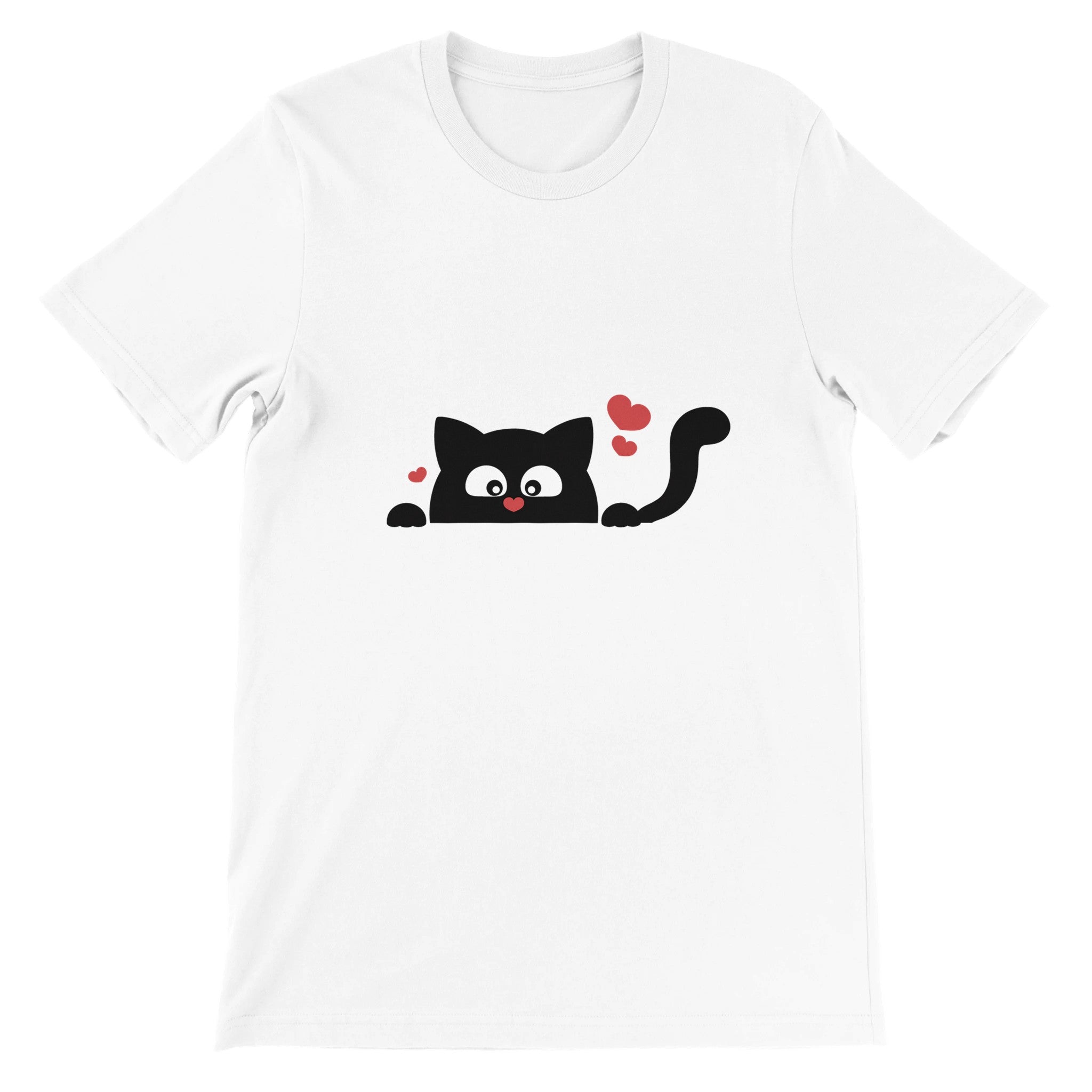 Budget Unisex Crewneck T-shirt/Black-Cat-Love - Enet Images