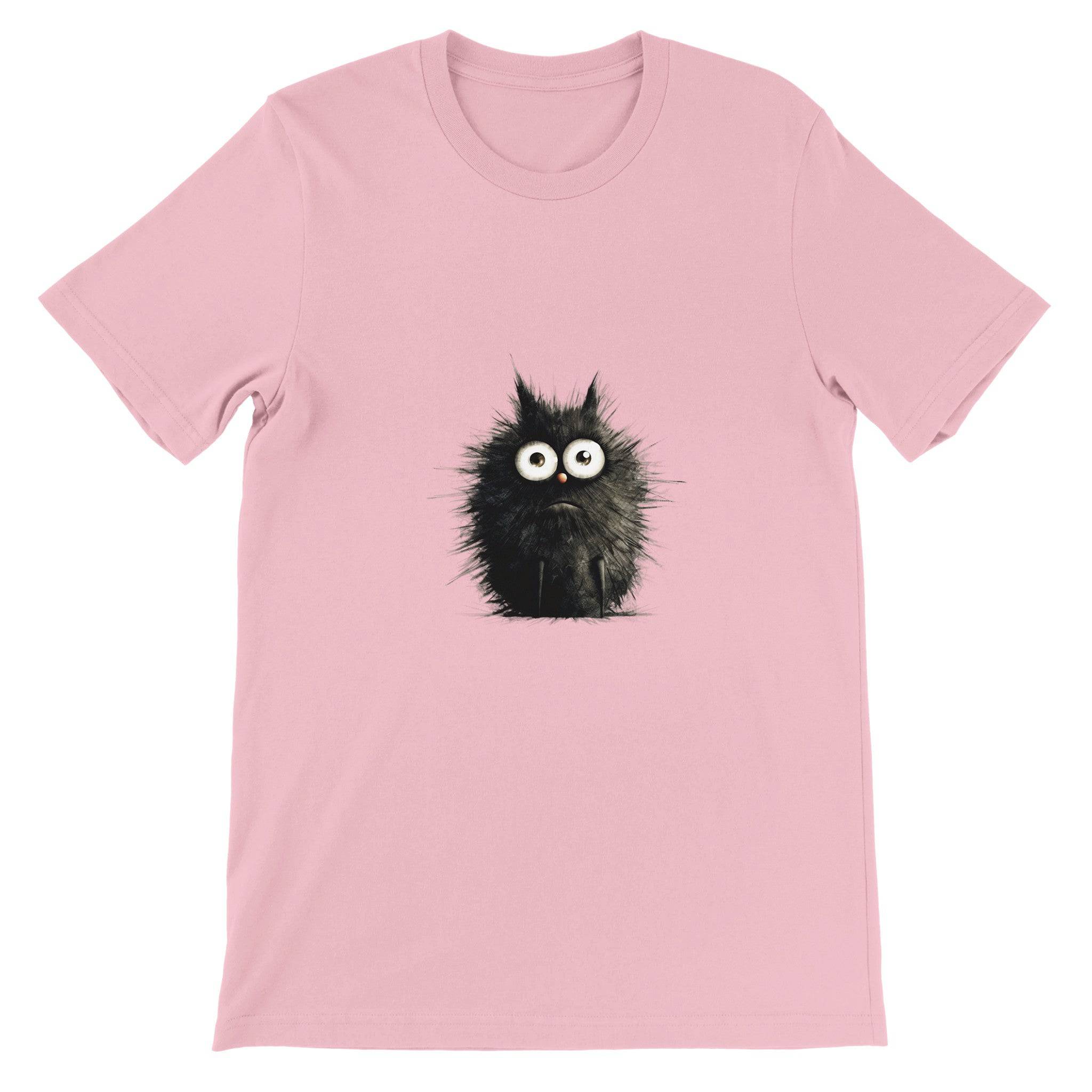 Budget Unisex Crewneck T-shirt/Funny-Hairy-Black-Cat - Enet Images