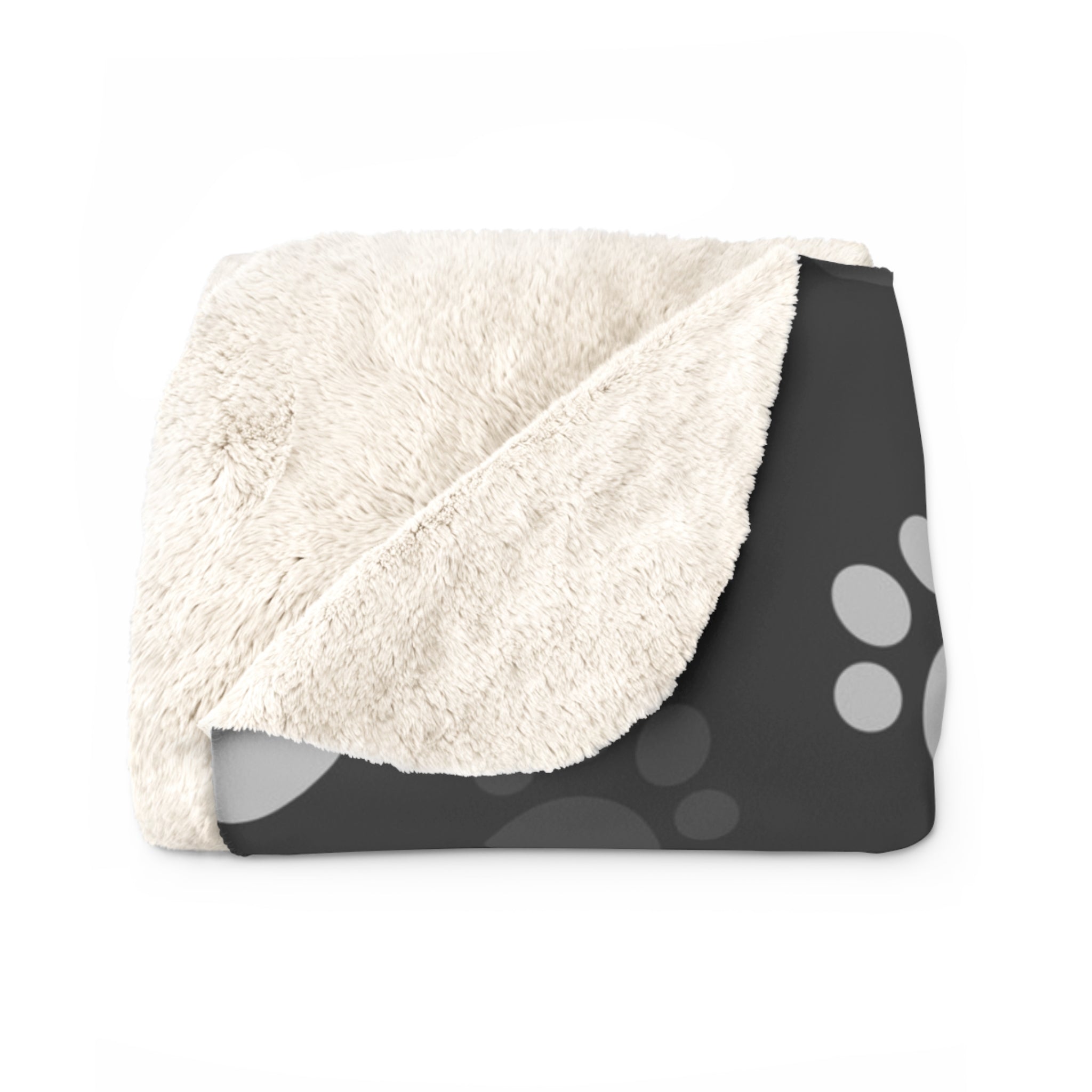 Love Paws Black/Sherpa Fleece Blanket - Enet Images