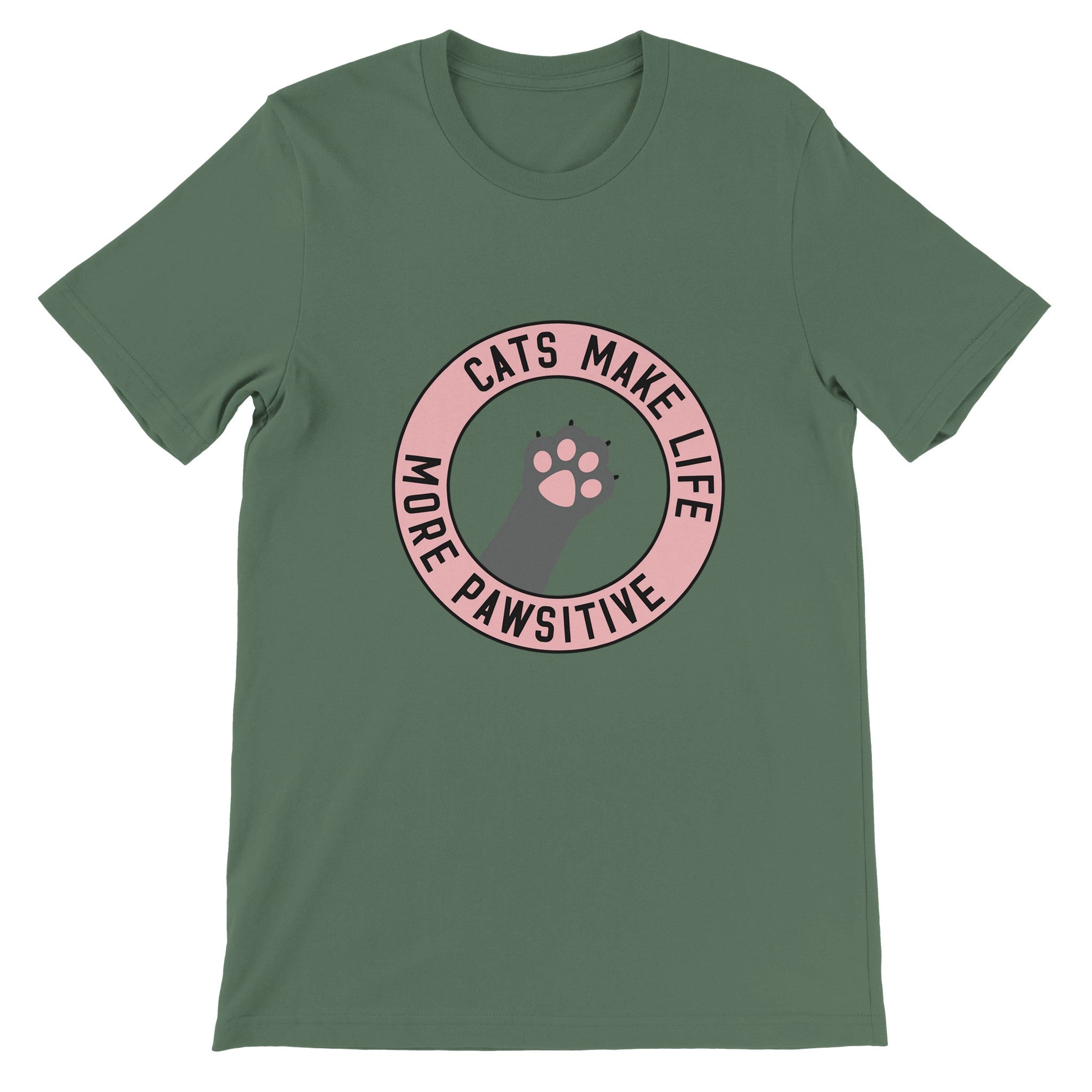 Budget Unisex Crewneck T-shirt/Cats-More-Pawsitive - Enet Images