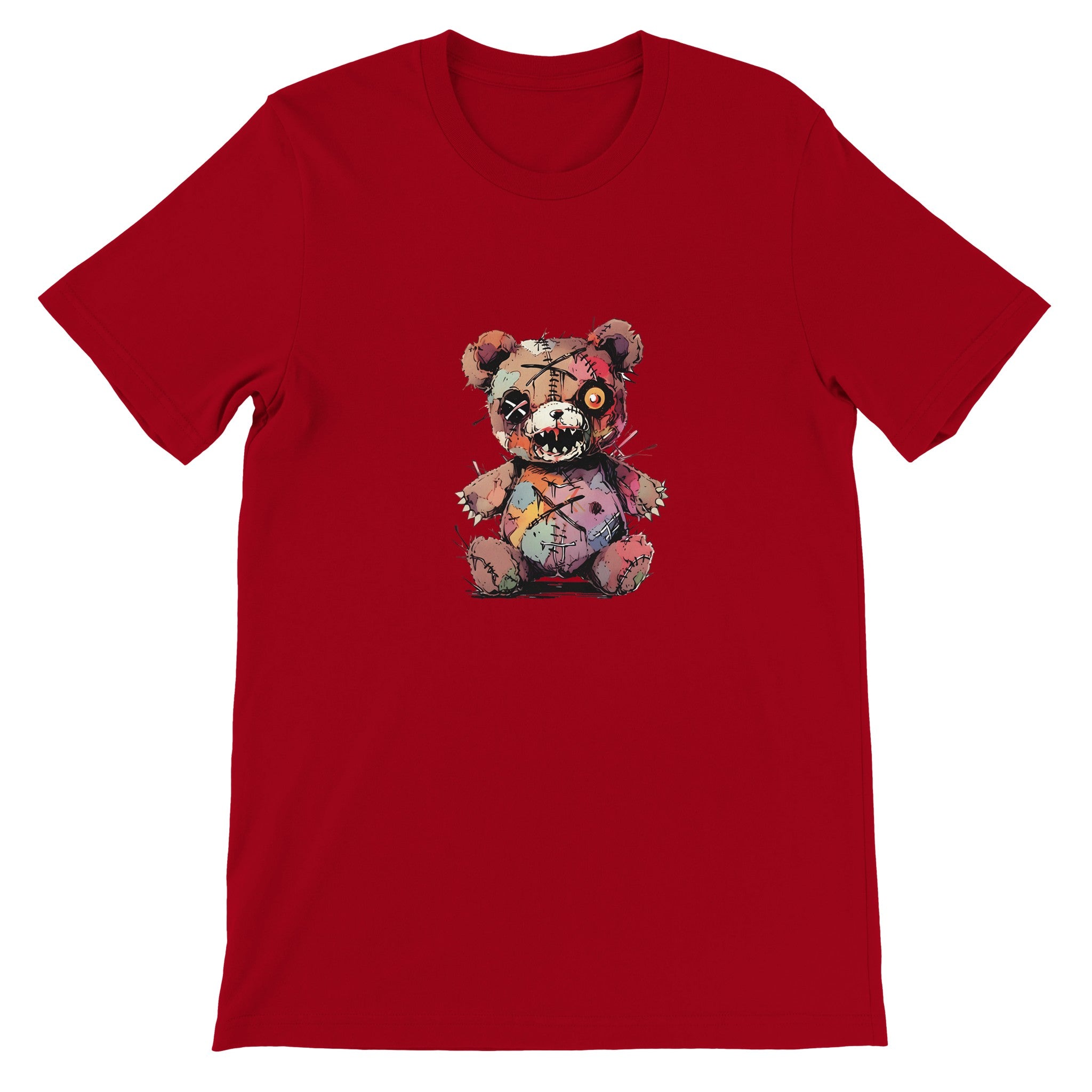Budget Unisex Crewneck T-shirt/Creepy-Teddy-Bear-Halloween - Enet Images