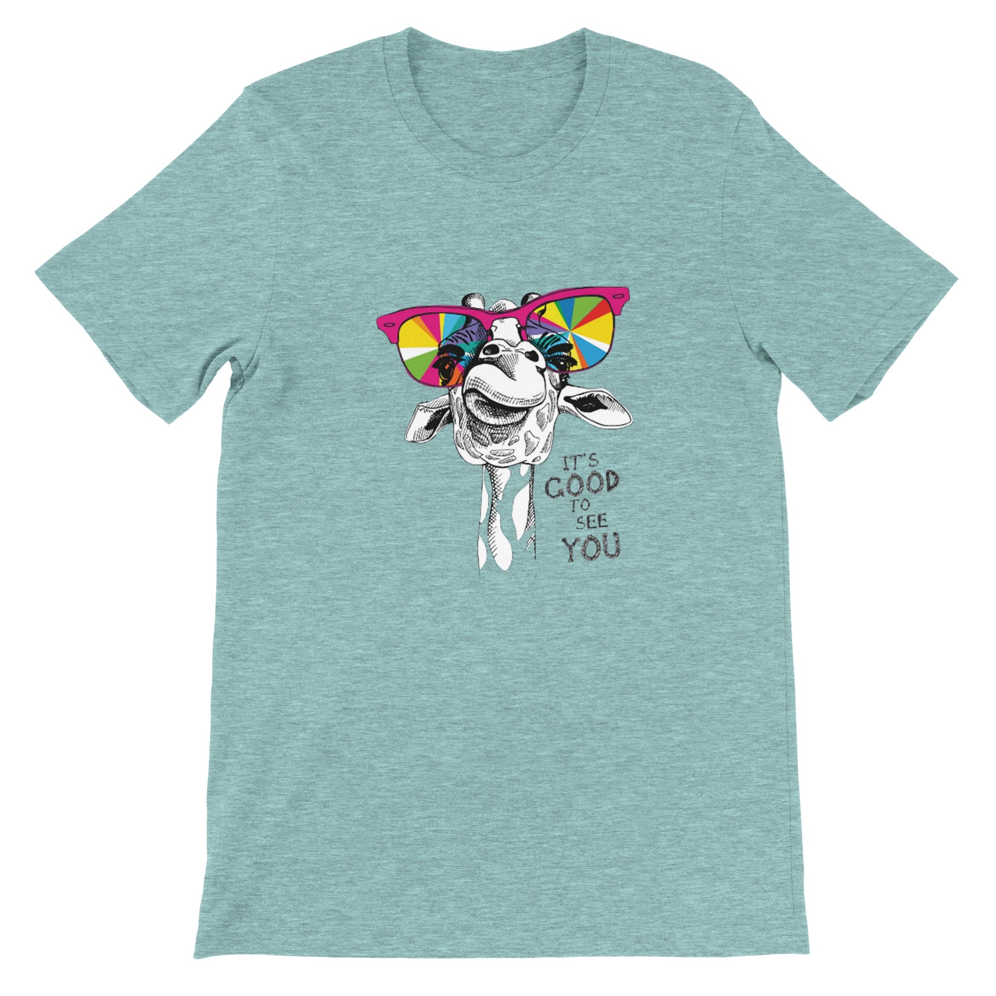Budget Unisex Crewneck T-shirt/Giraffe-Sunglasses - Enet Images