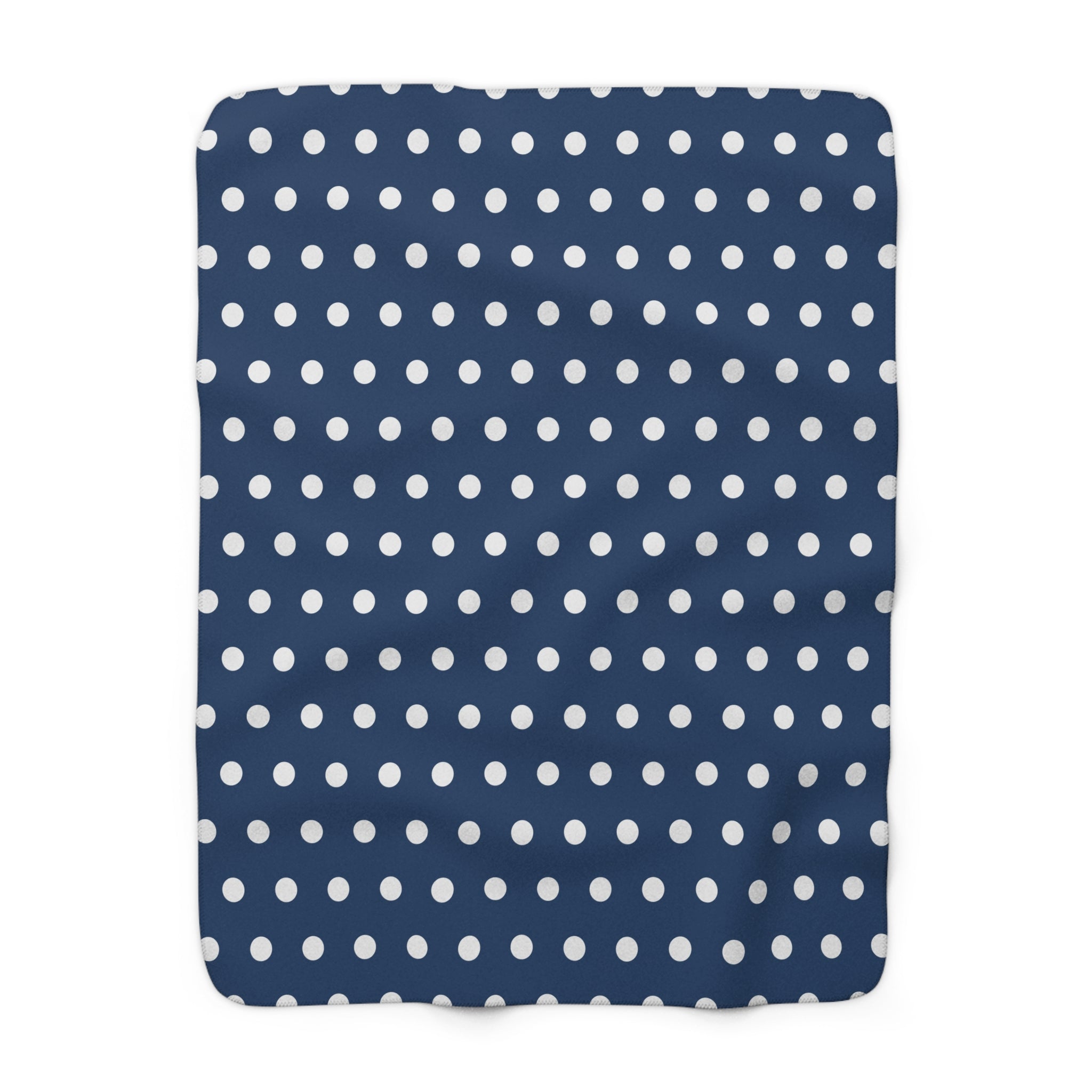 Dots Blue Polka/Sherpa Fleece Blanket - Enet Images