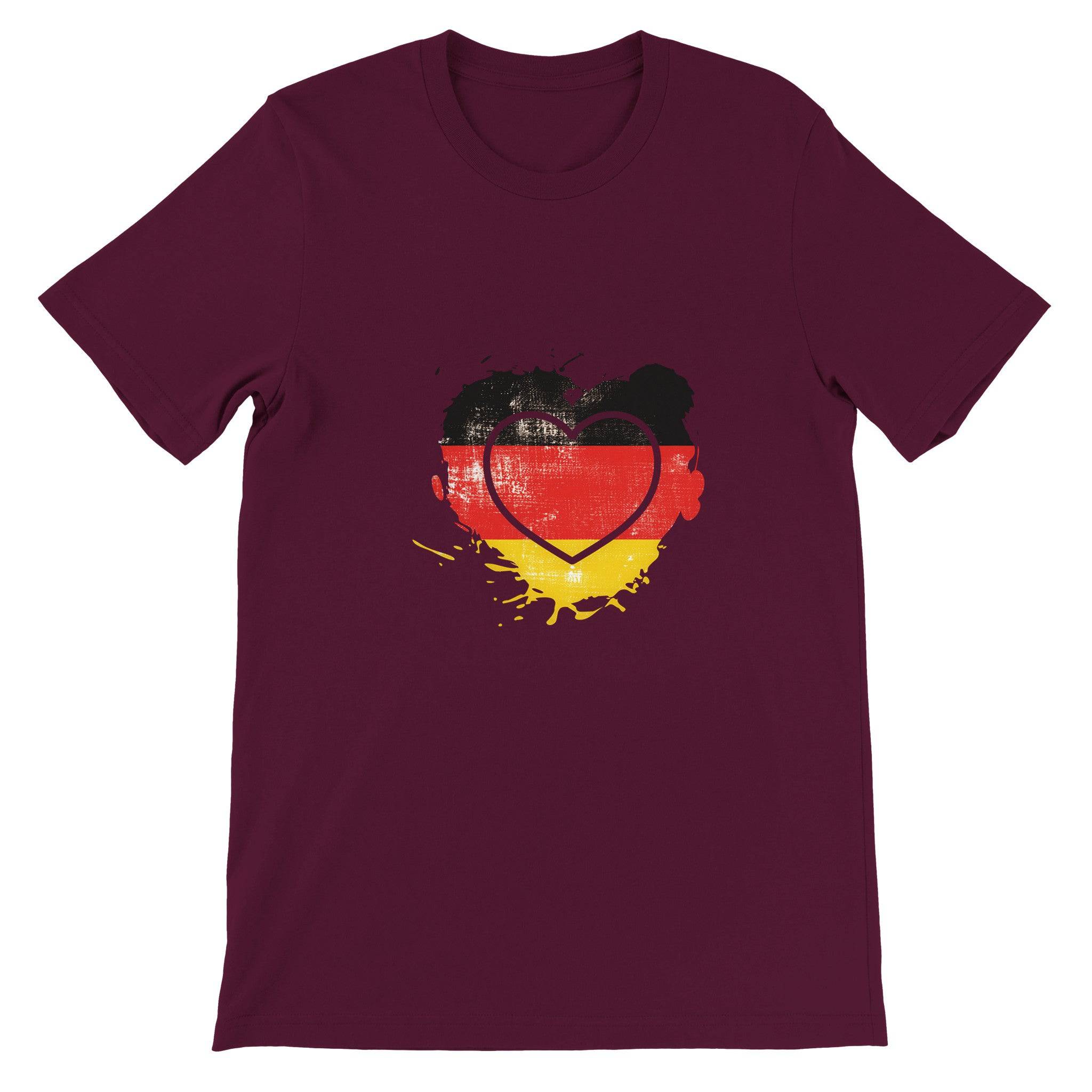 Budget Unisex Crewneck T-shirt/Heart-Vintage-Flag-Germany - Enet Images