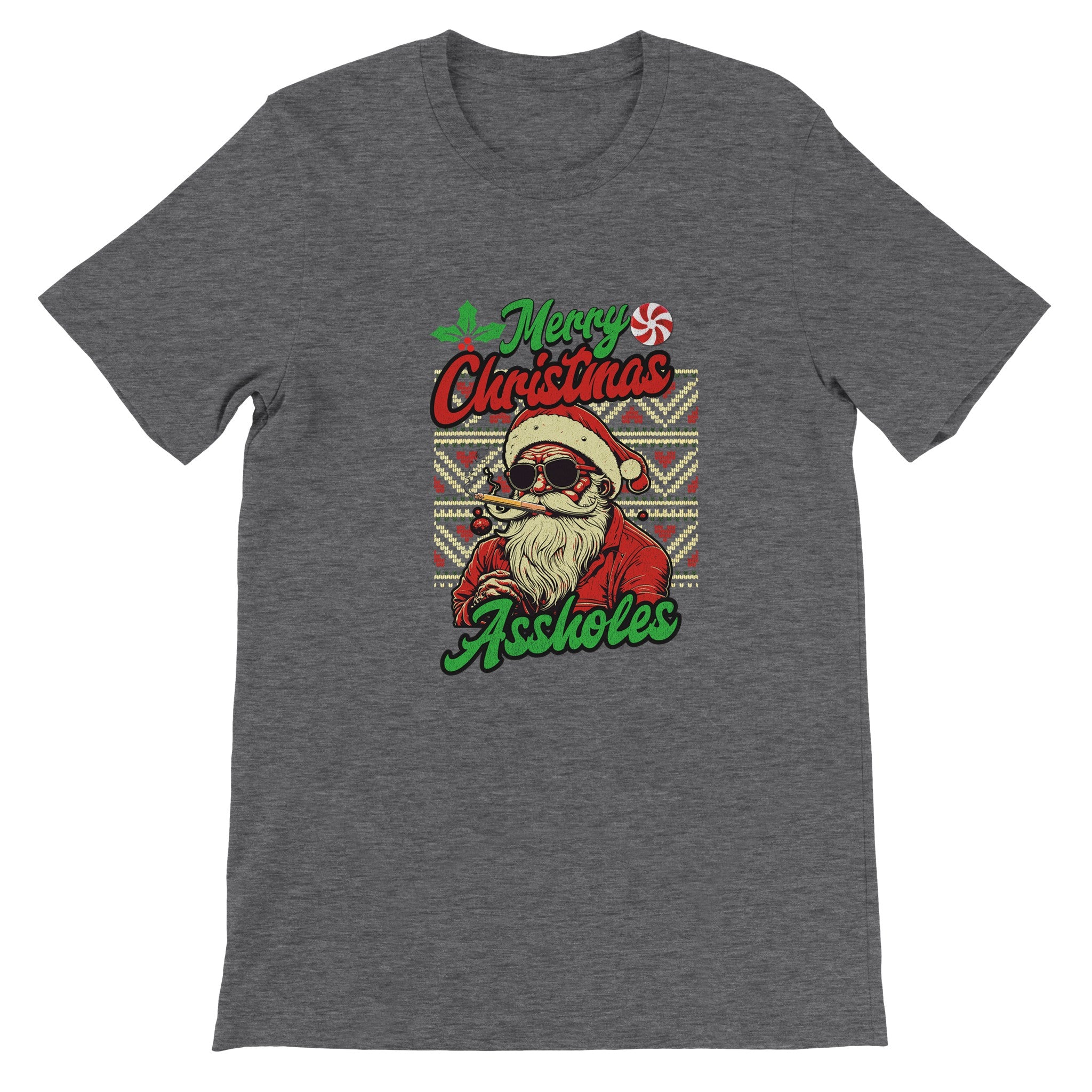 Budget Unisex Crewneck T-shirt/Santa-Merry-Christmas-@ssholes - Enet Images