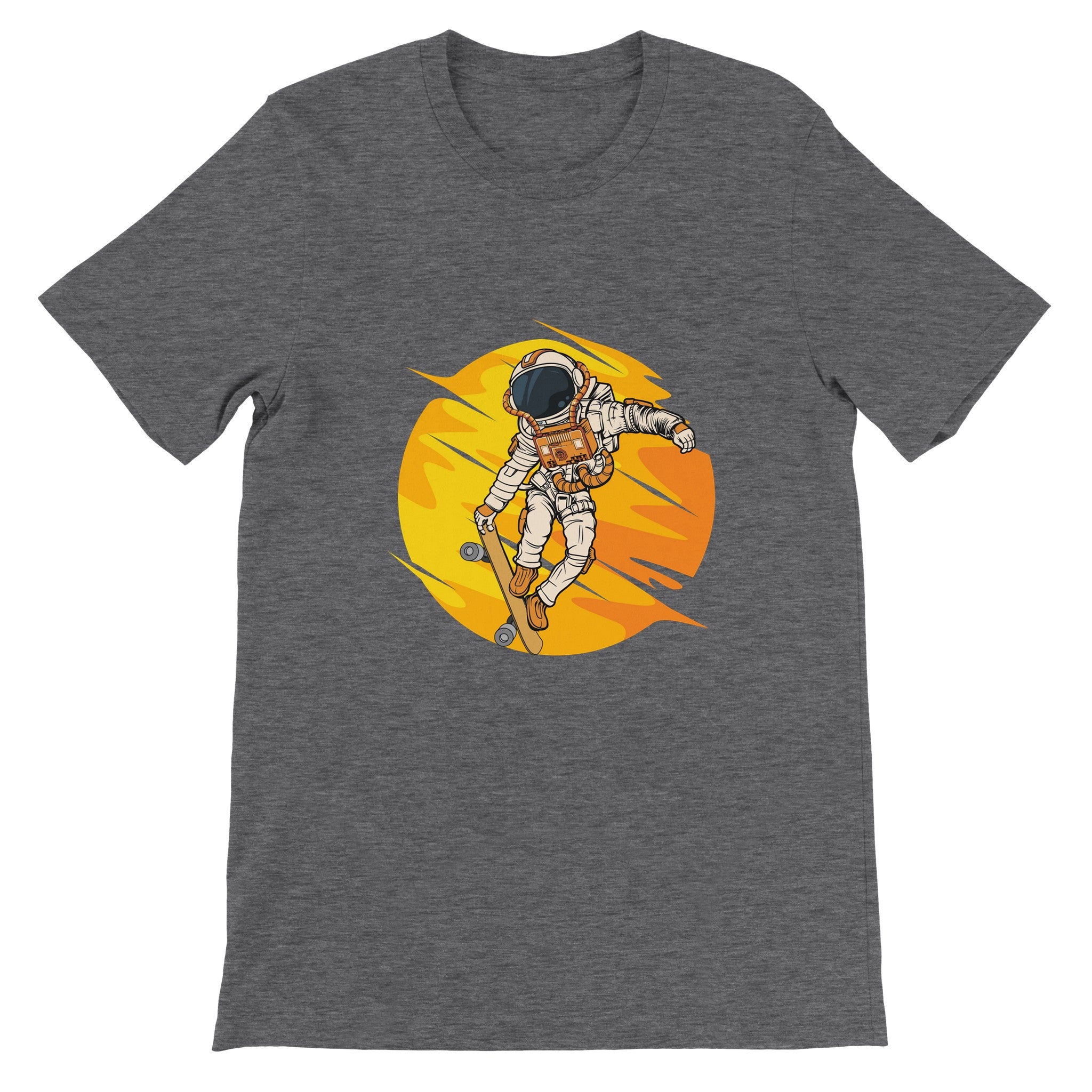 Budget Unisex Crewneck T-shirt/Astronaut-Skating-Sun - Enet Images