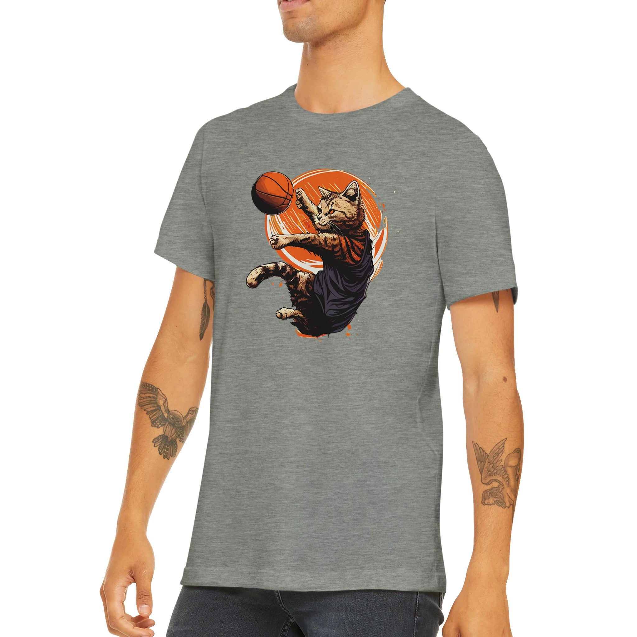 Budget Unisex Crewneck T-shirt/Cat-Basket - Enet Images