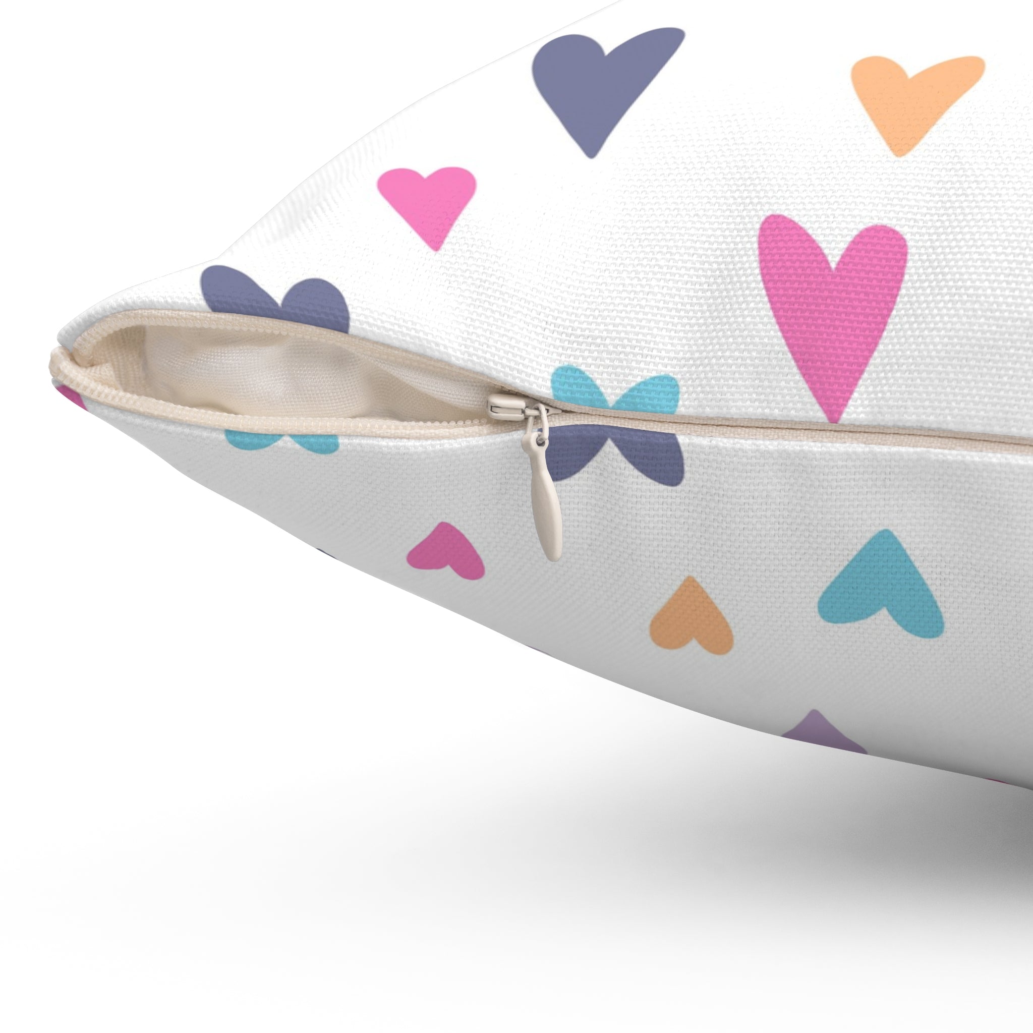 Valentine Colorful Hearts/Spun Polyester Square Pillow - Enet Images