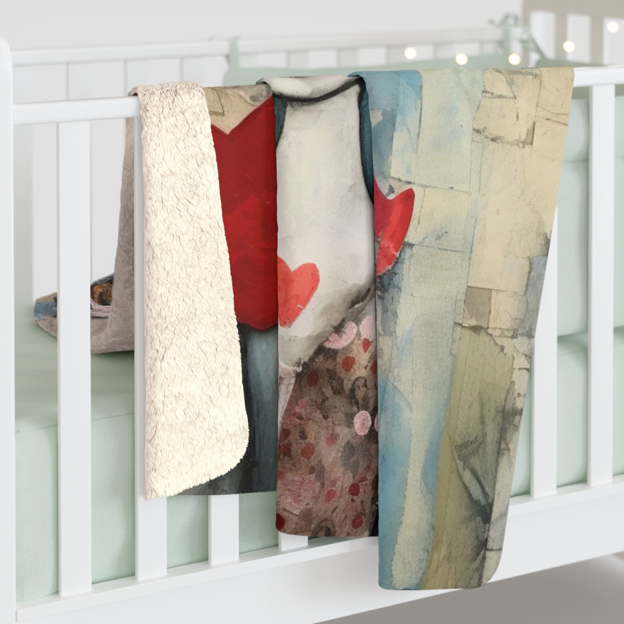 Valentine Romantic Art/Sherpa Fleece Blanket - Enet Images