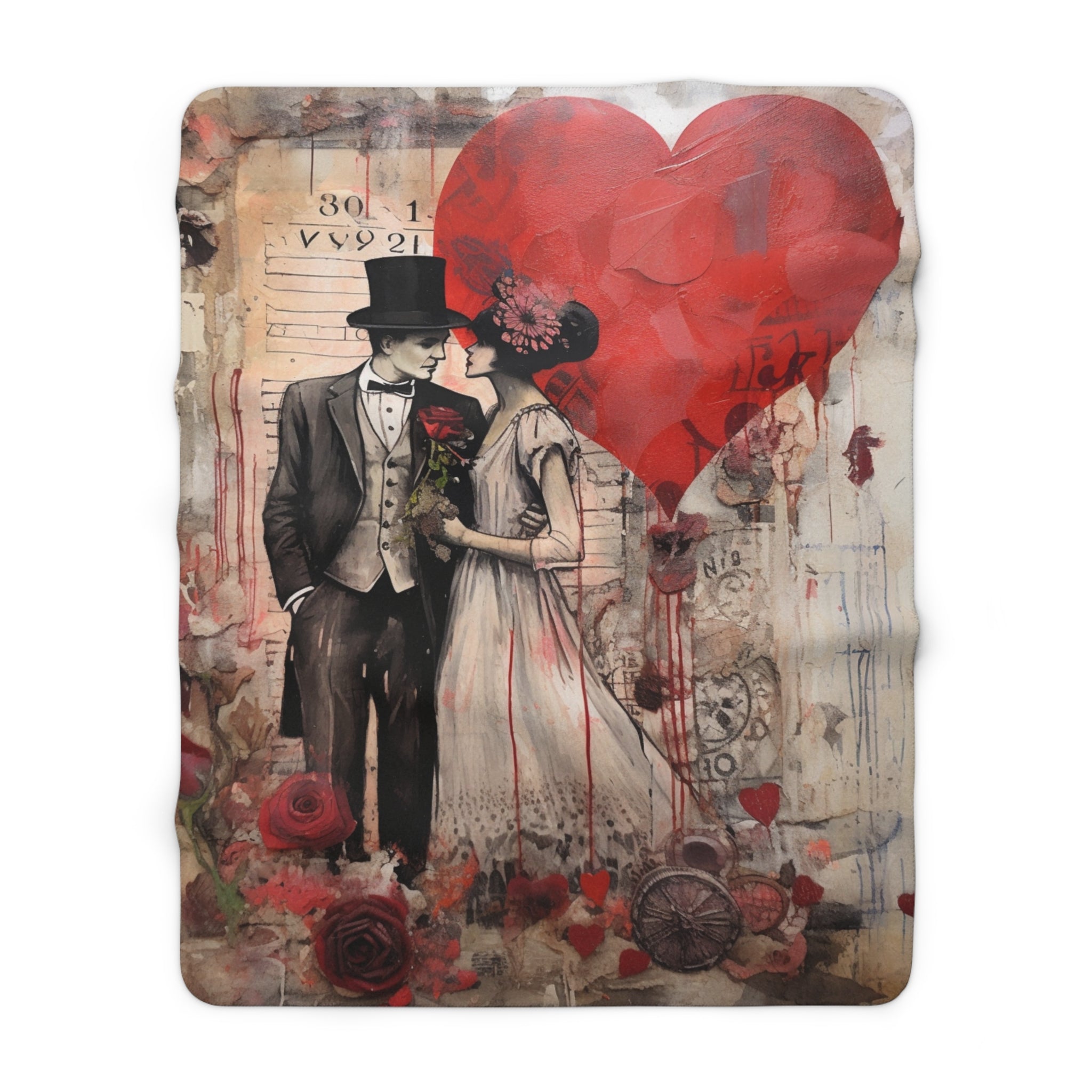 Couple In Love/Sherpa Fleece Blanket - Enet Images