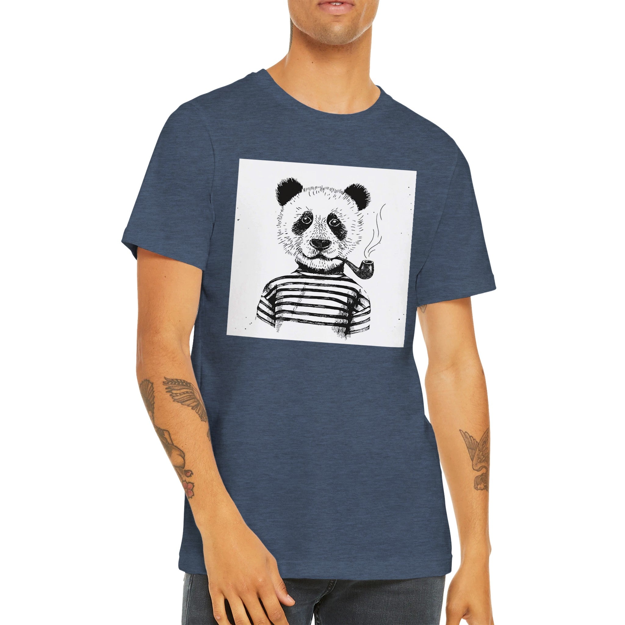 Budget Unisex Crewneck T-shirt/Panda-Pipe - Enet Images