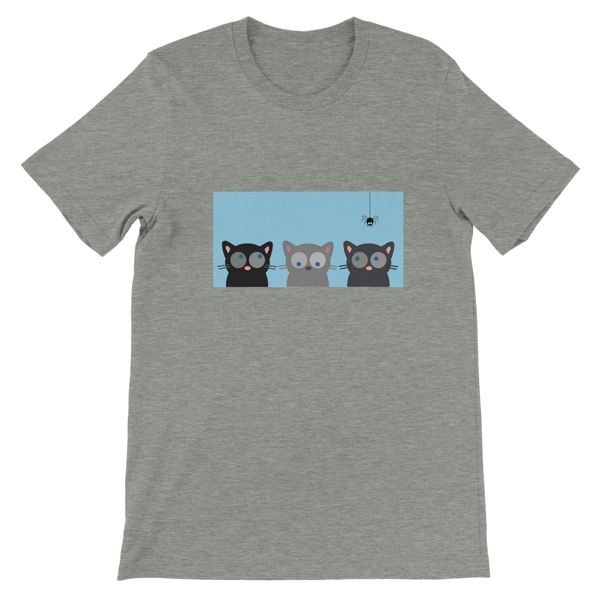 Budget Unisex Crewneck T-shirt/Three-Cats-Spider - Enet Images