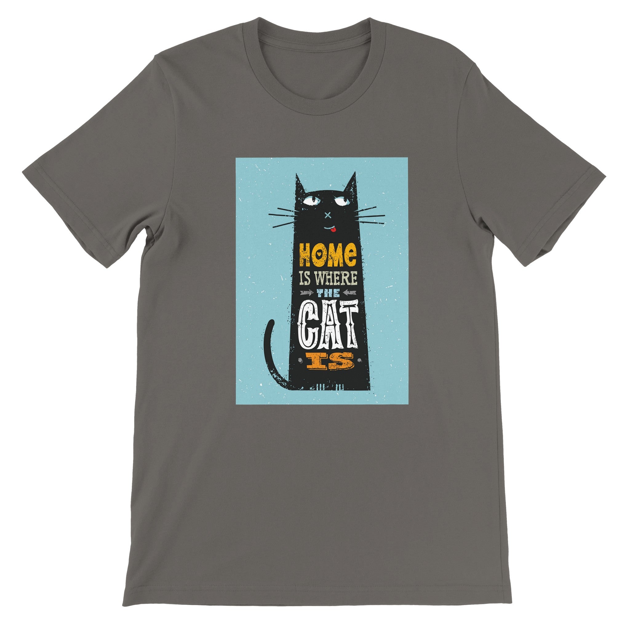 Budget Unisex Crewneck T-shirt/Home-Is-Where-The-Cat-Is - Enet Images