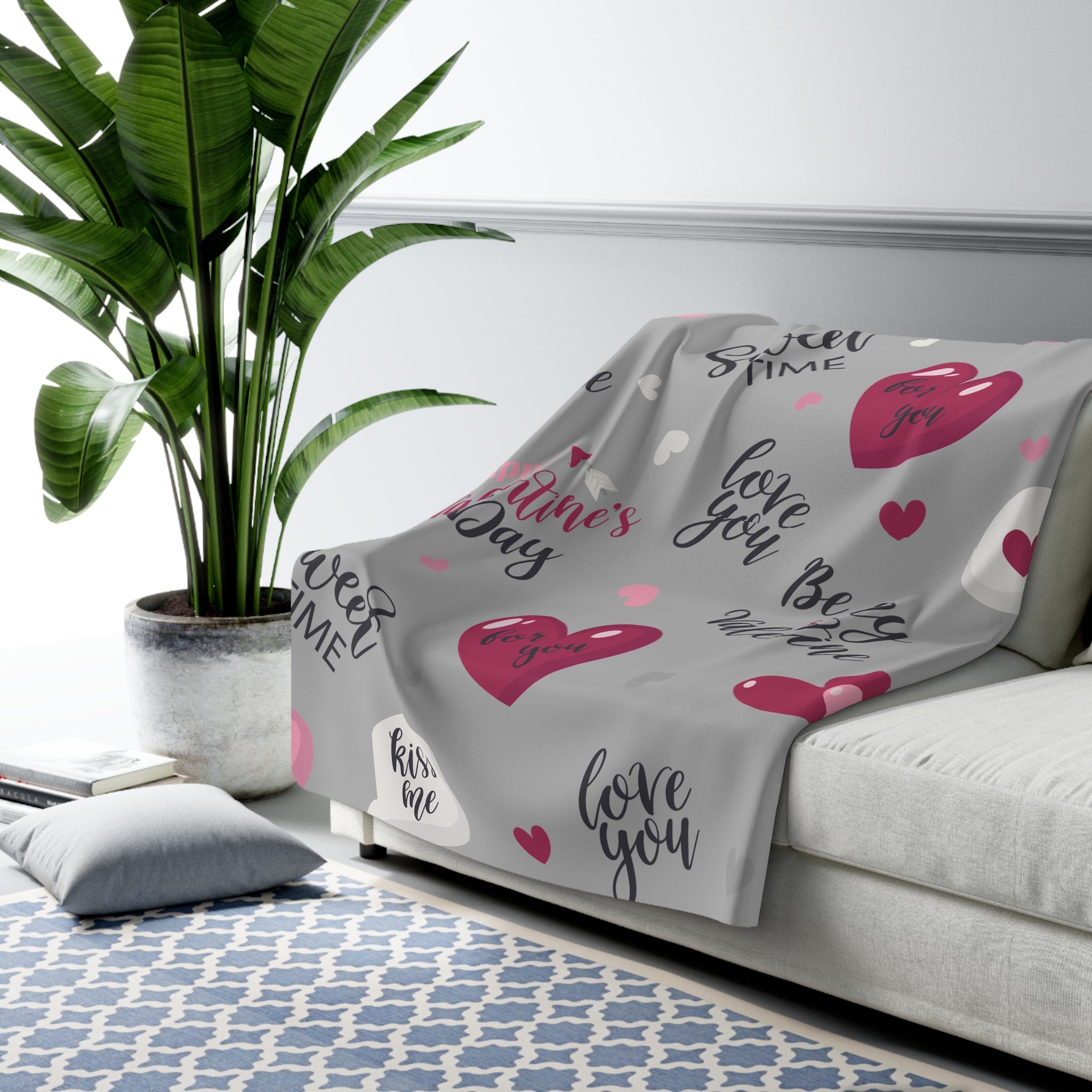 Be My Valentine/Sherpa Fleece Blanket - Enet Images