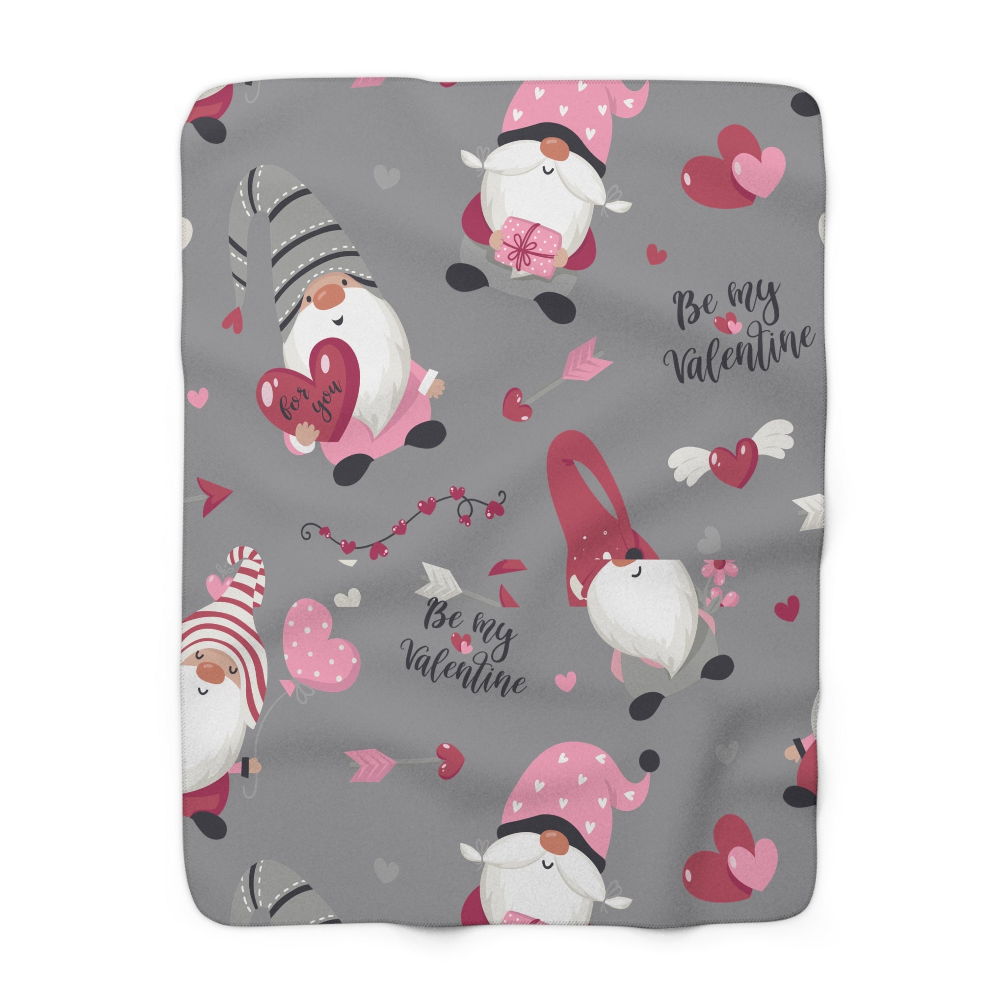 Valentine Gnomes/Sherpa Fleece Blanket - Enet Images