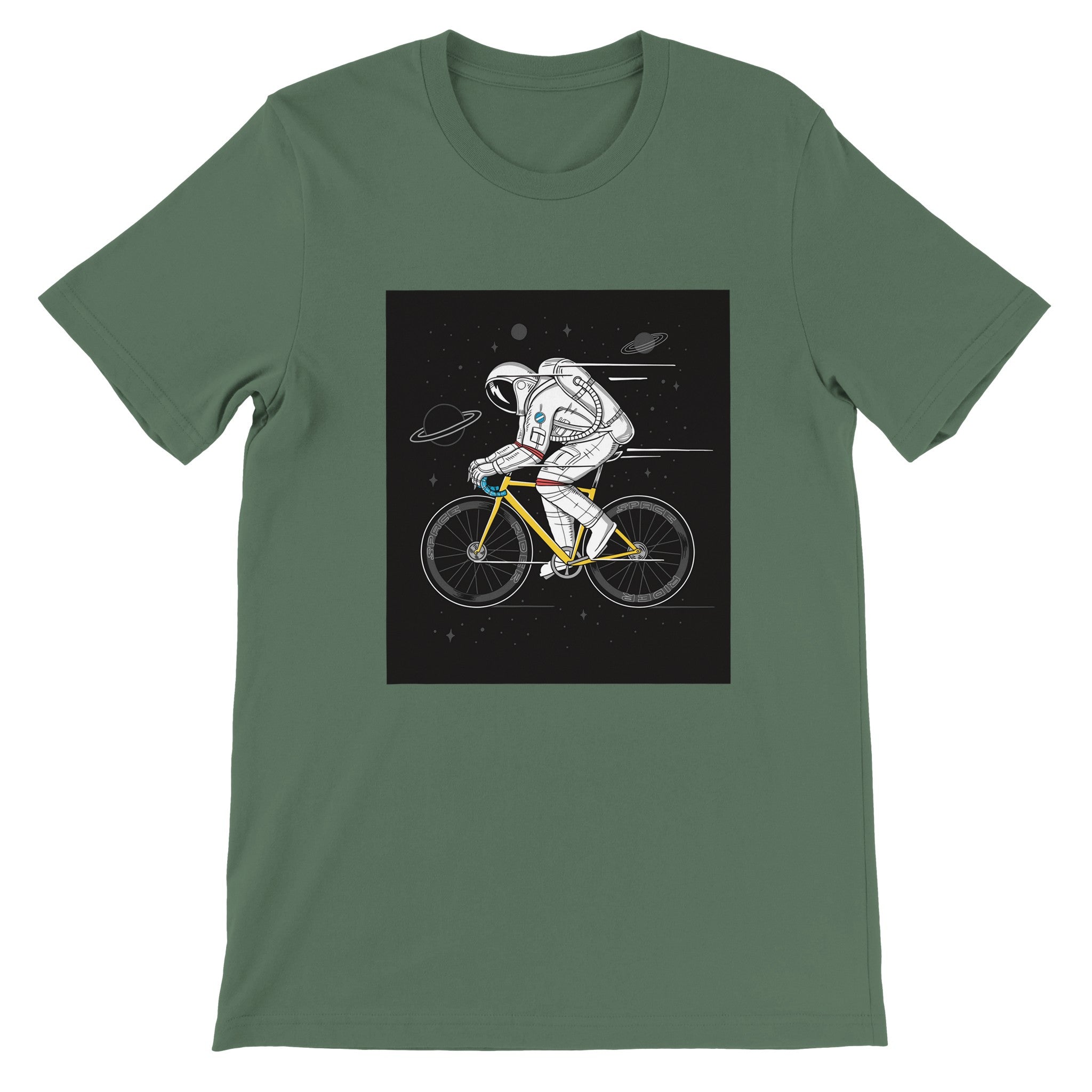 Budget Unisex Crewneck T-shirt/Astronaut-Cycling-Champion - Enet Images