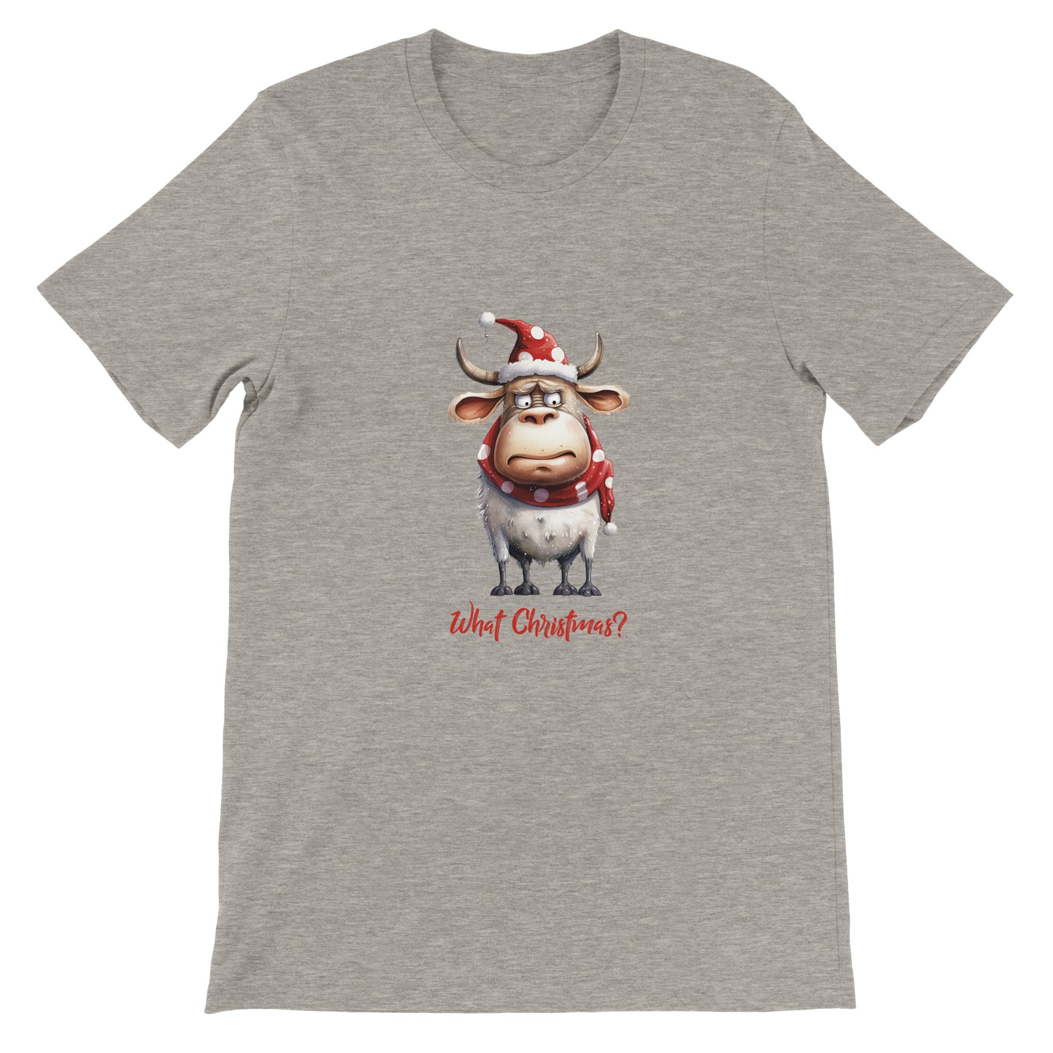 Budget Unisex Crewneck T-shirt/Bull-What-Christmas - Enet Images