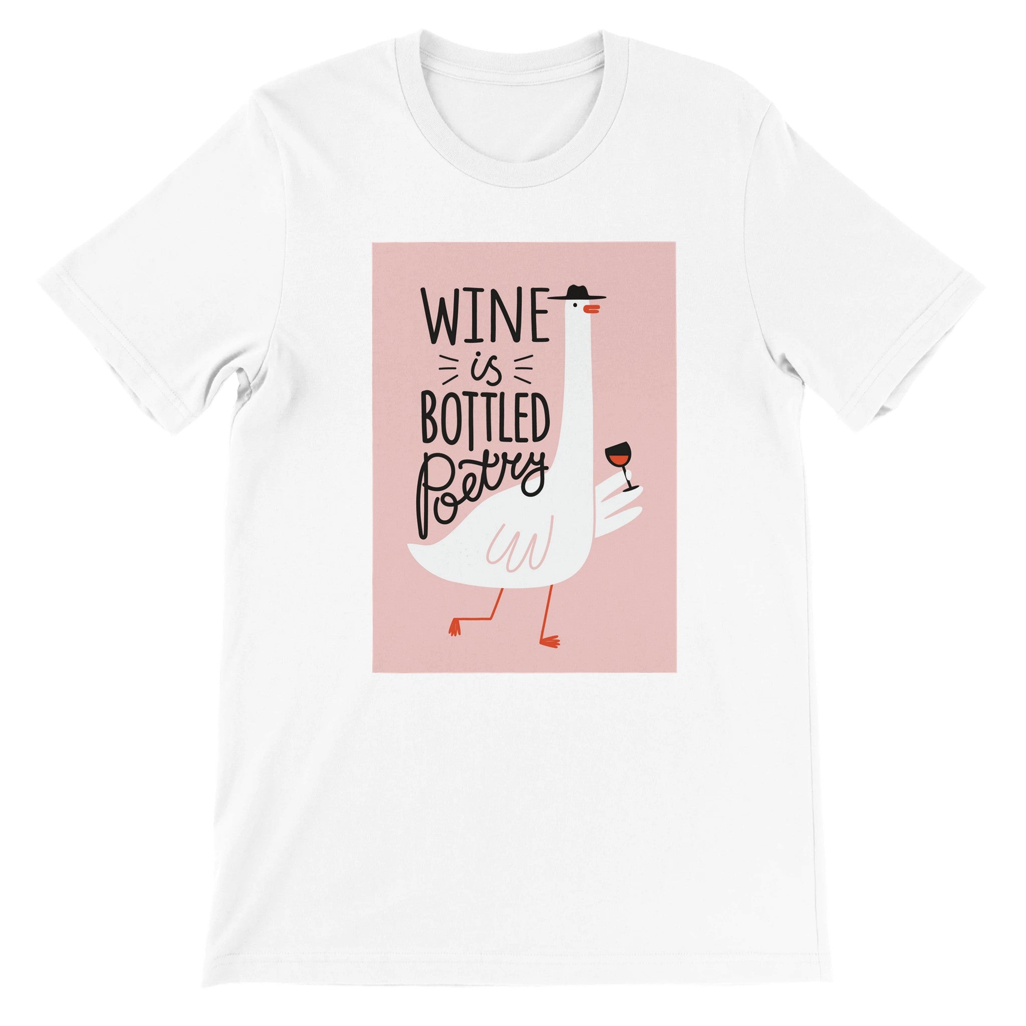 Budget Unisex Crewneck T-shirt/Wine-Is-Bottled-Poetry - Enet Images