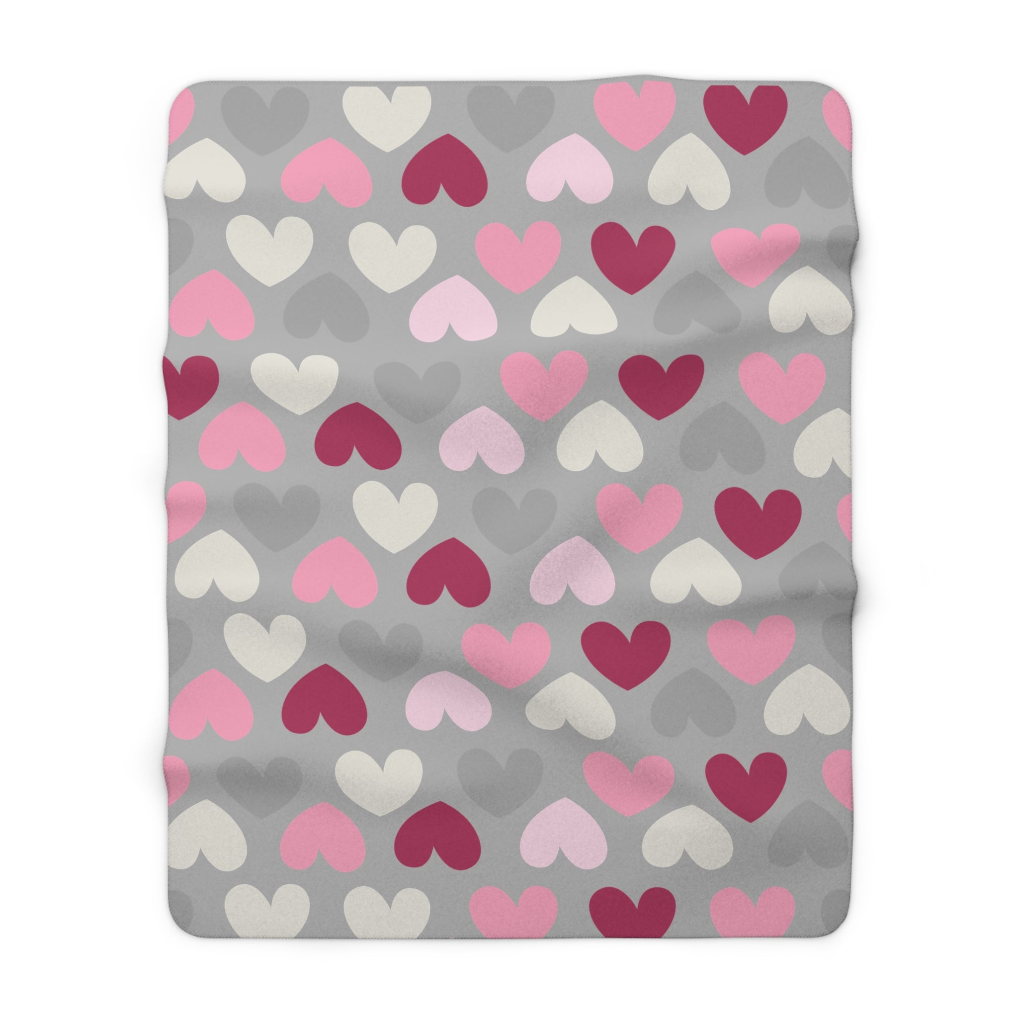 Love Hearts/Sherpa Fleece Blanket - Enet Images