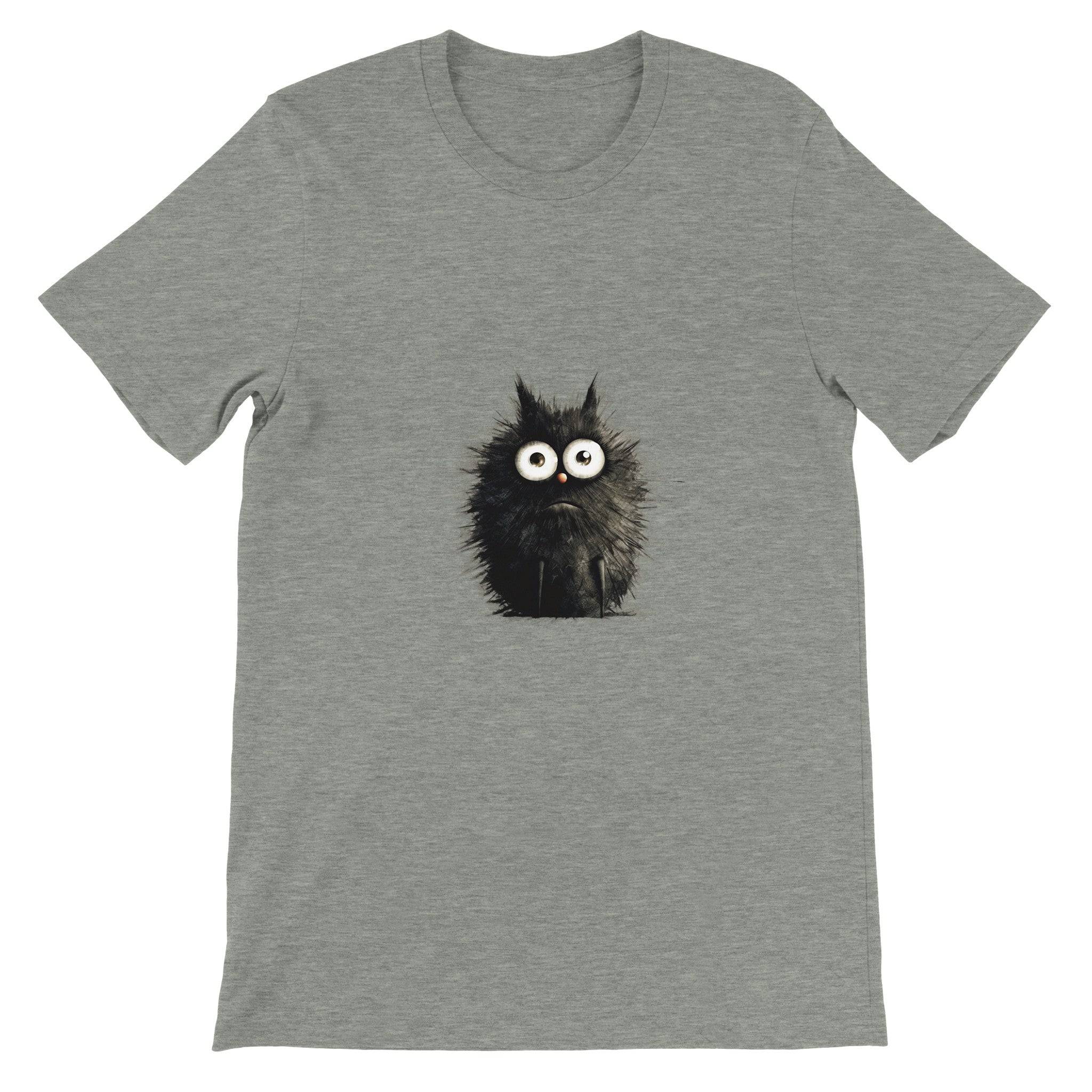 Budget Unisex Crewneck T-shirt/Funny-Hairy-Black-Cat - Enet Images