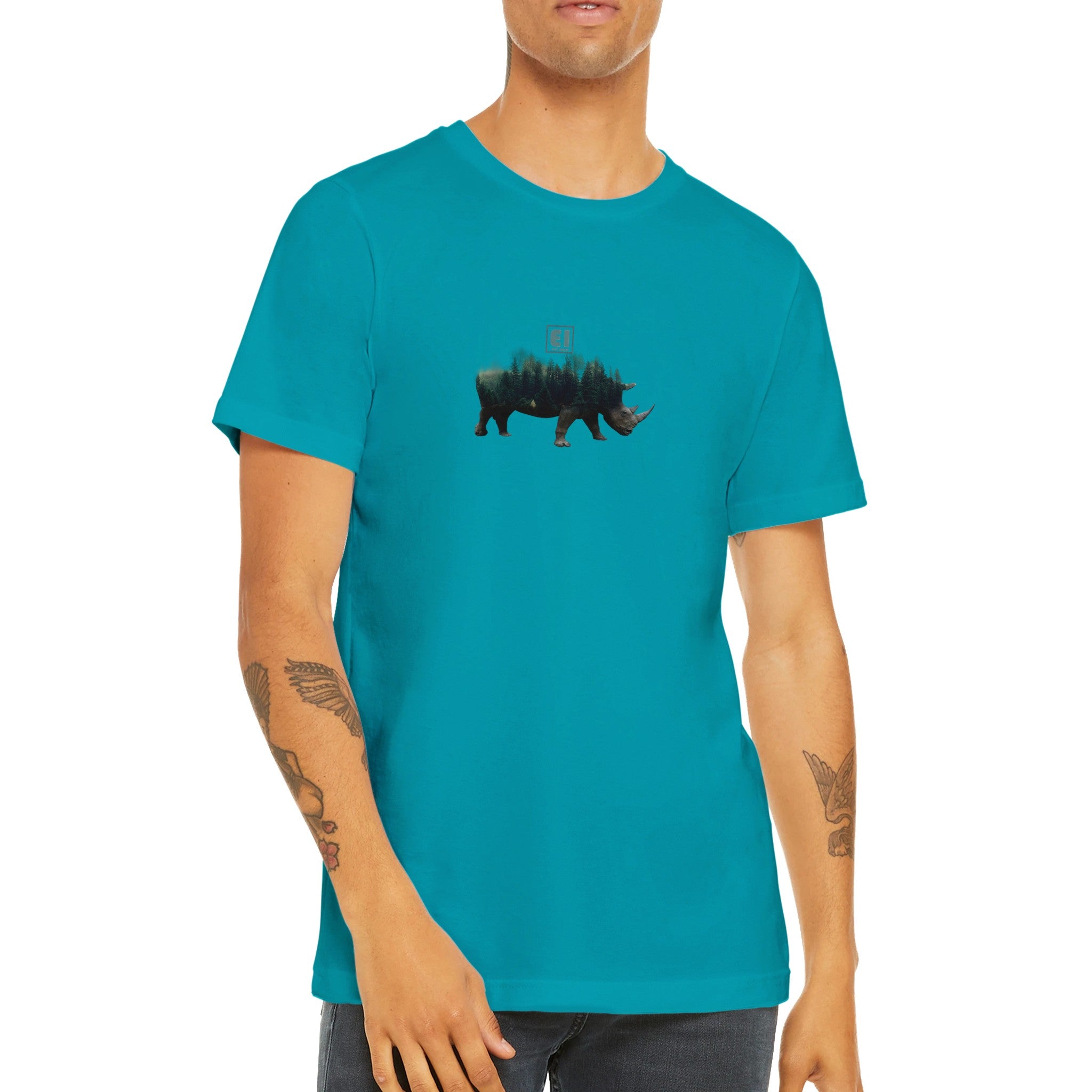 Budget Unisex Crewneck T-shirt/Rhino-Nature - Enet Images