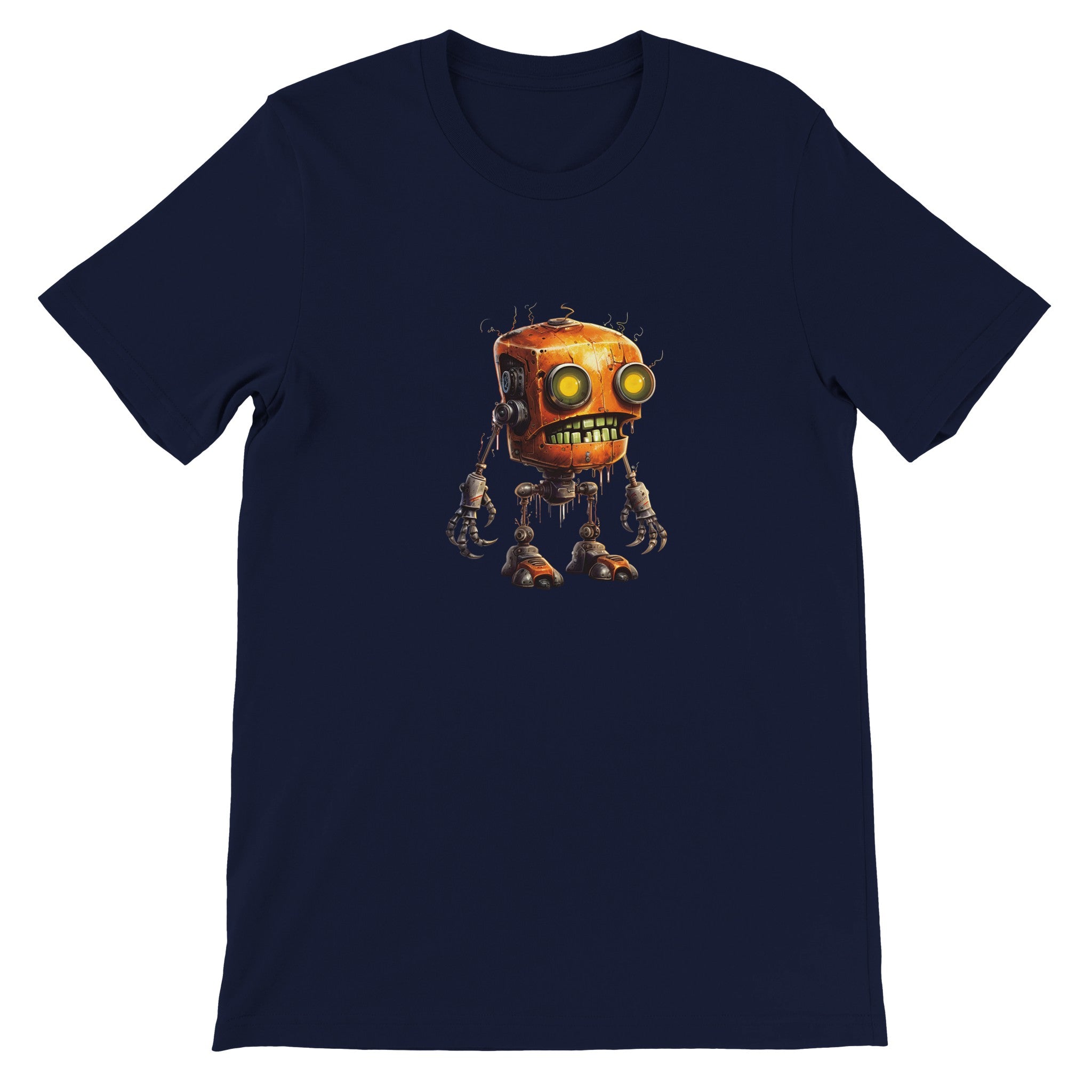 Budget Unisex Crewneck T-shirt/Creepy-Robot-Halloween - Enet Images