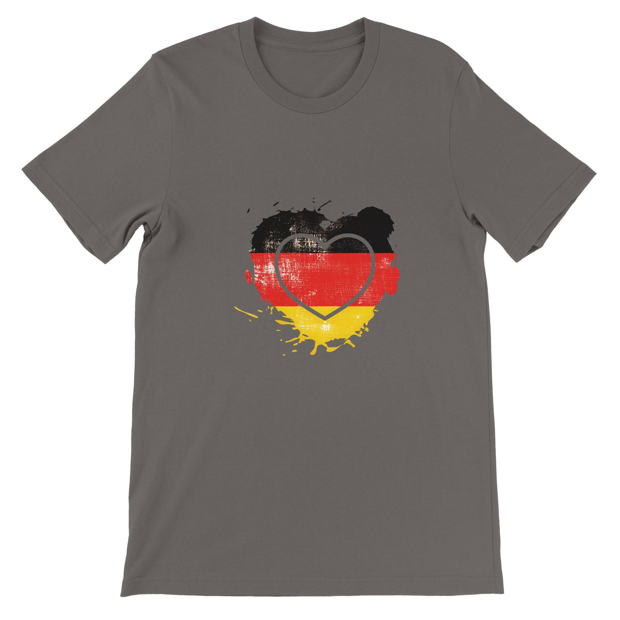 Budget Unisex Crewneck T-shirt/Heart-Vintage-Flag-Germany - Enet Images