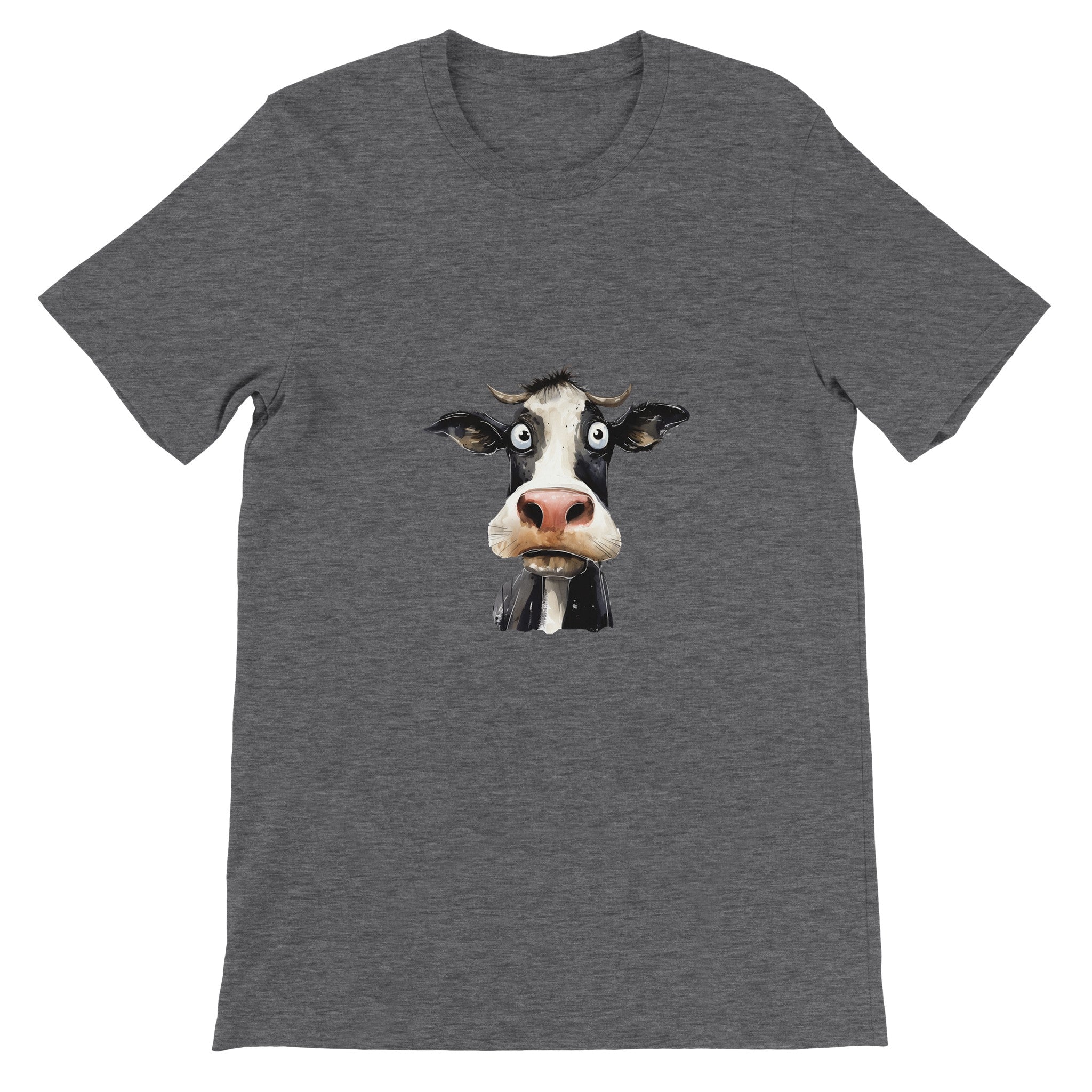 Budget Unisex Crewneck T-shirt/Cow-Face - Enet Images