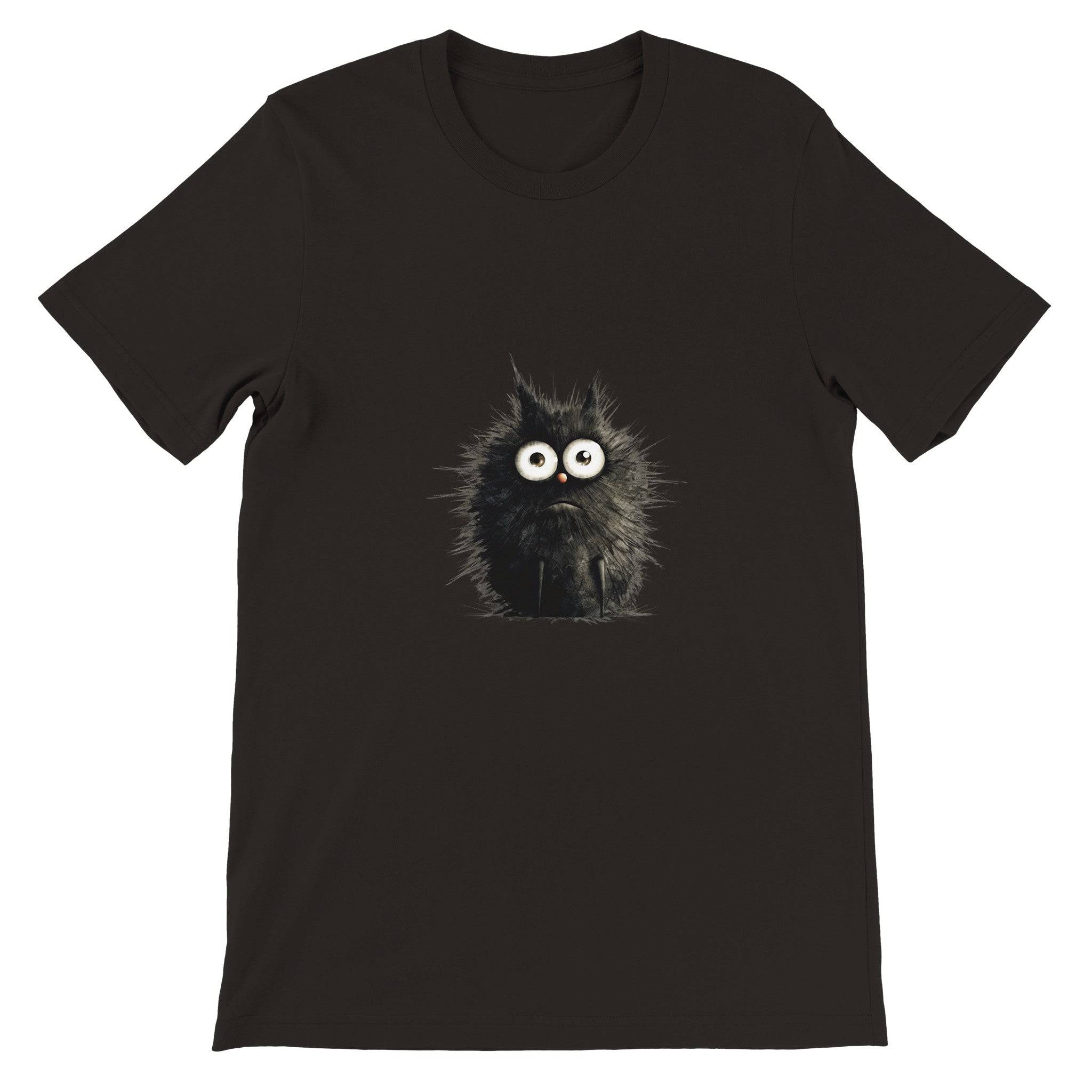 Budget Unisex Crewneck T-shirt/Funny-Hairy-Black-Cat - Enet Images