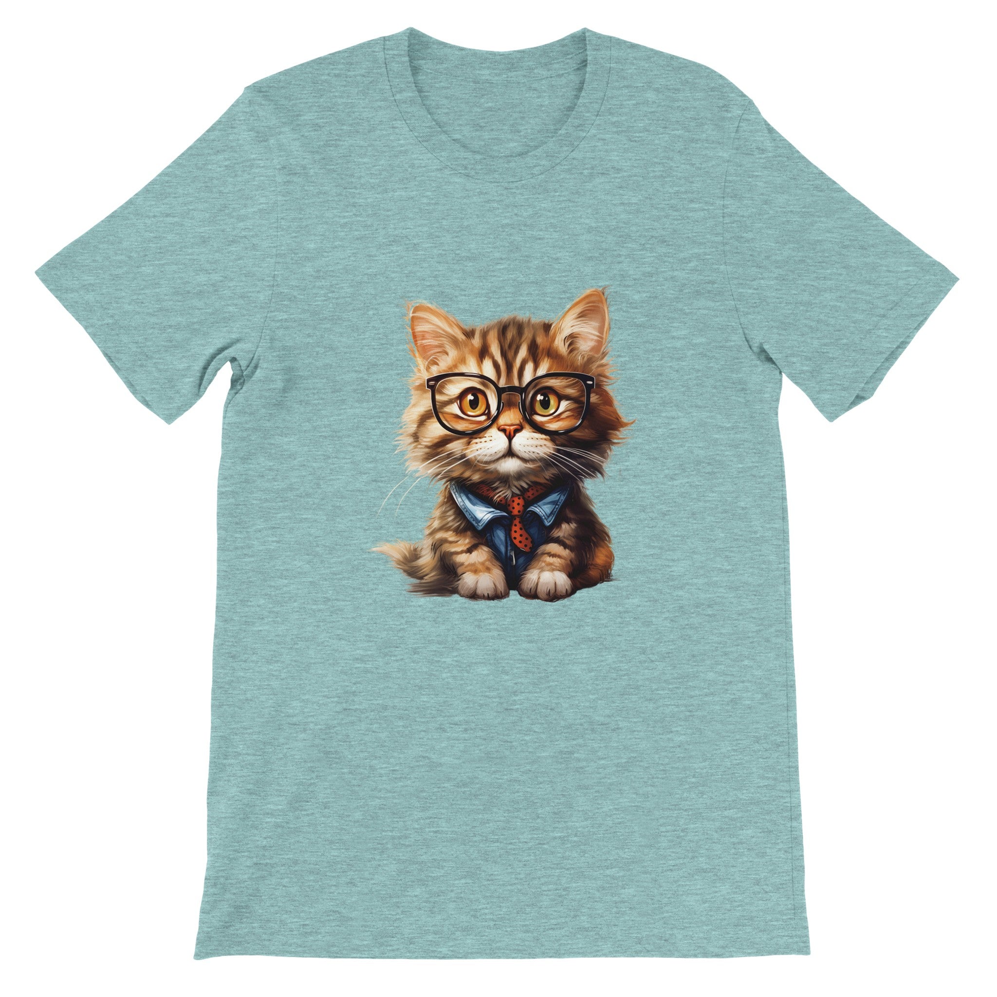 Budget Unisex Crewneck T-shirt/Cat-Glasses - Enet Images