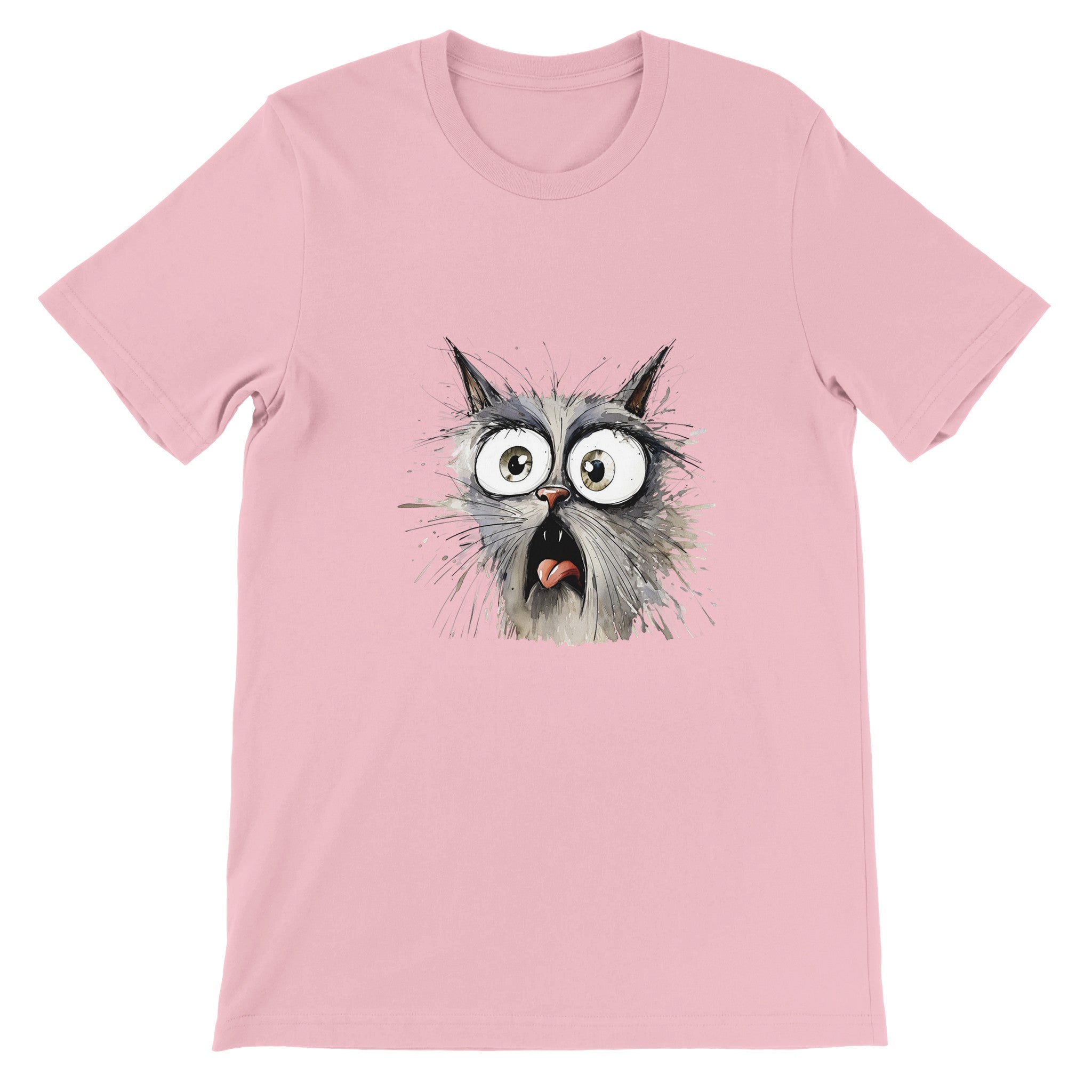 Budget Unisex Crewneck T-shirt/Cat-What-Face - Enet Images