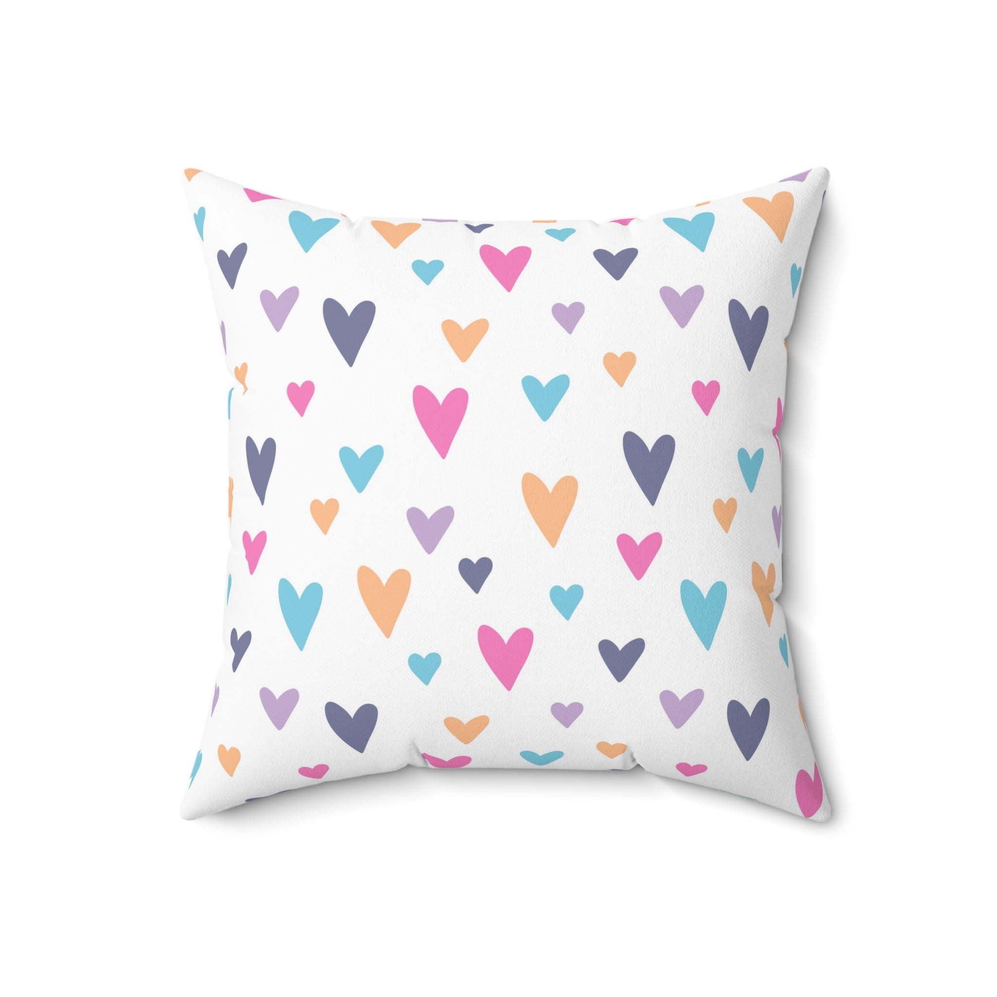 Valentine Colorful Hearts/Spun Polyester Square Pillow - Enet Images