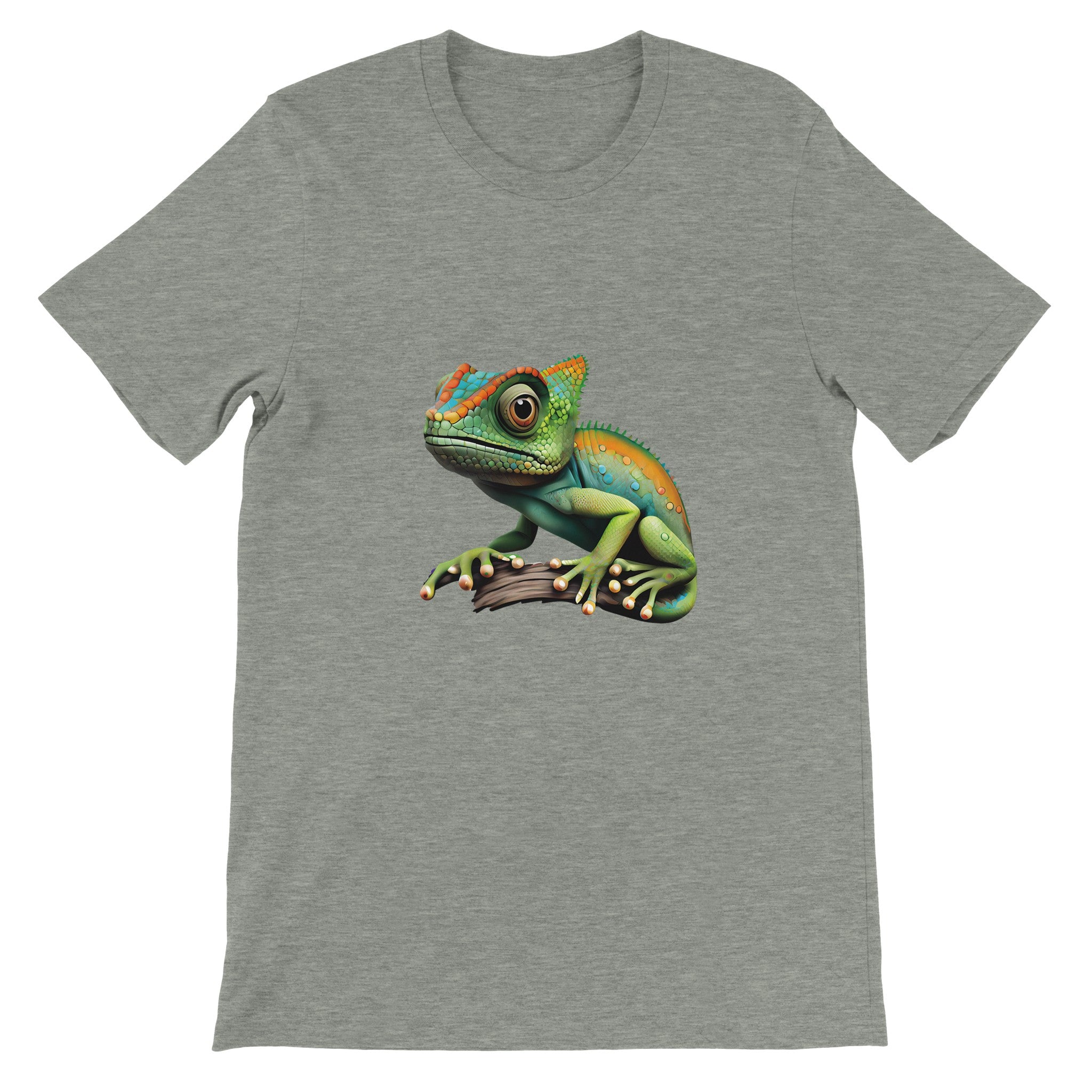 Budget Unisex Crewneck T-shirt/Colorful-Lizzard - Enet Images