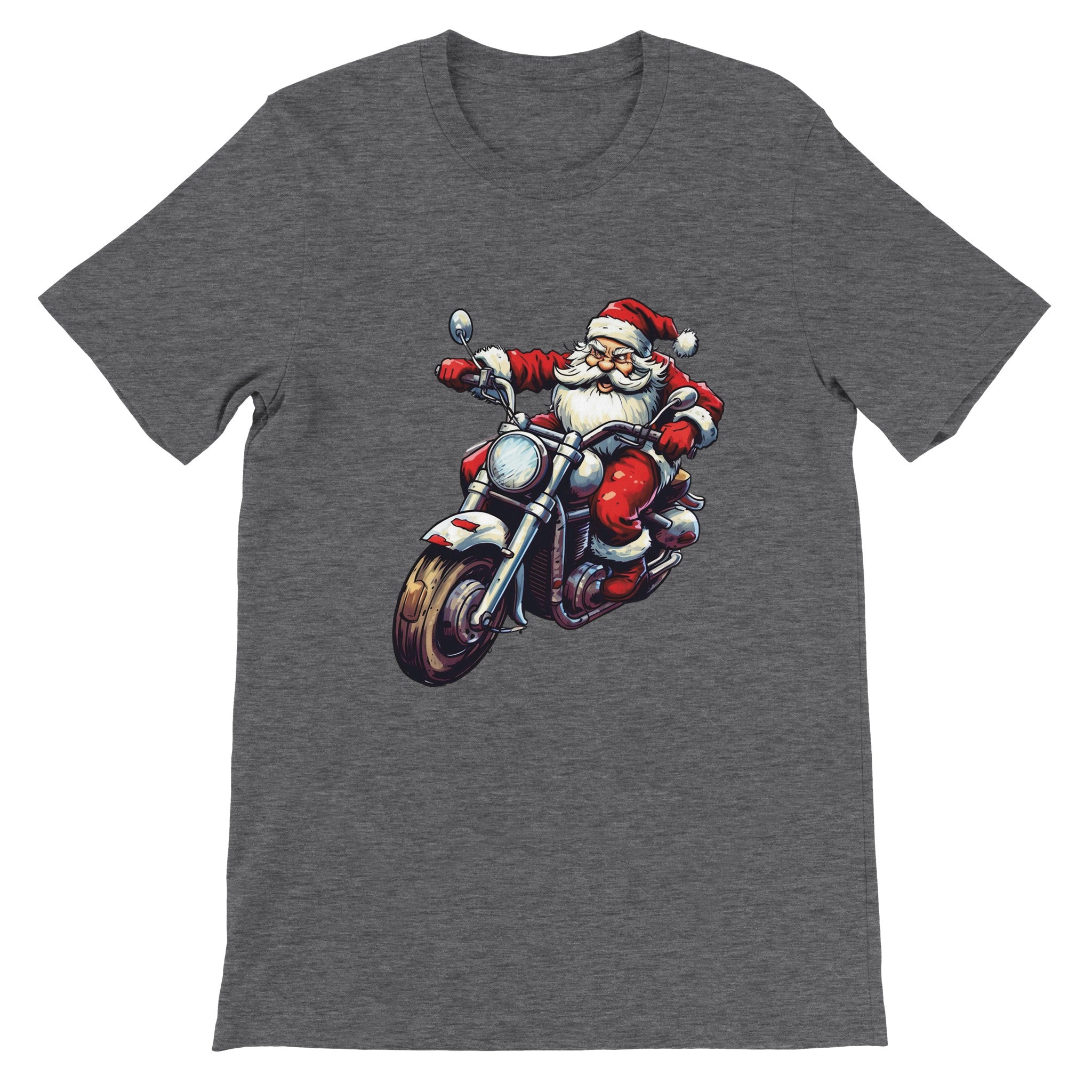 Budget Unisex Crewneck T-shirt/Santa-Bike - Enet Images
