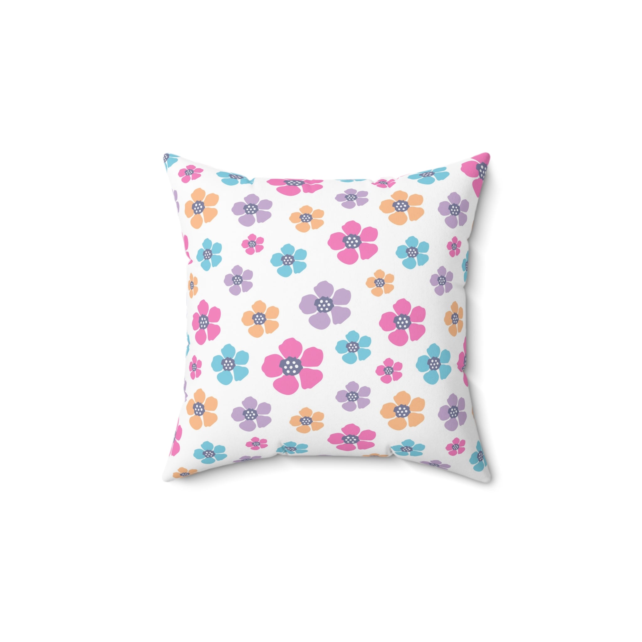 Valentine Colorful Flowers/Spun Polyester Square Pillow - Enet Images